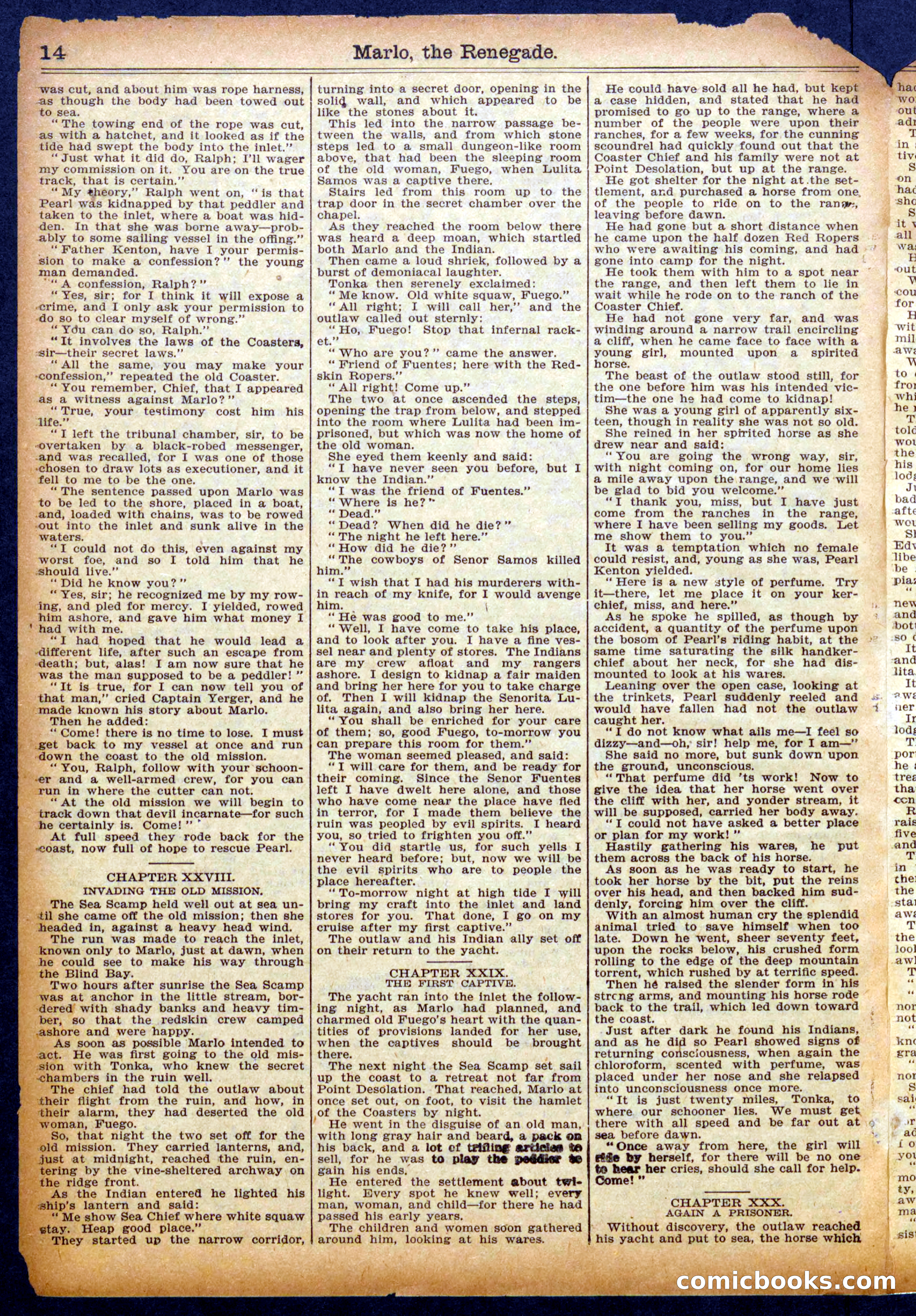 Beadle's Half Dime Library No. 1060: Marlo, the Renegade — page 14 of 16