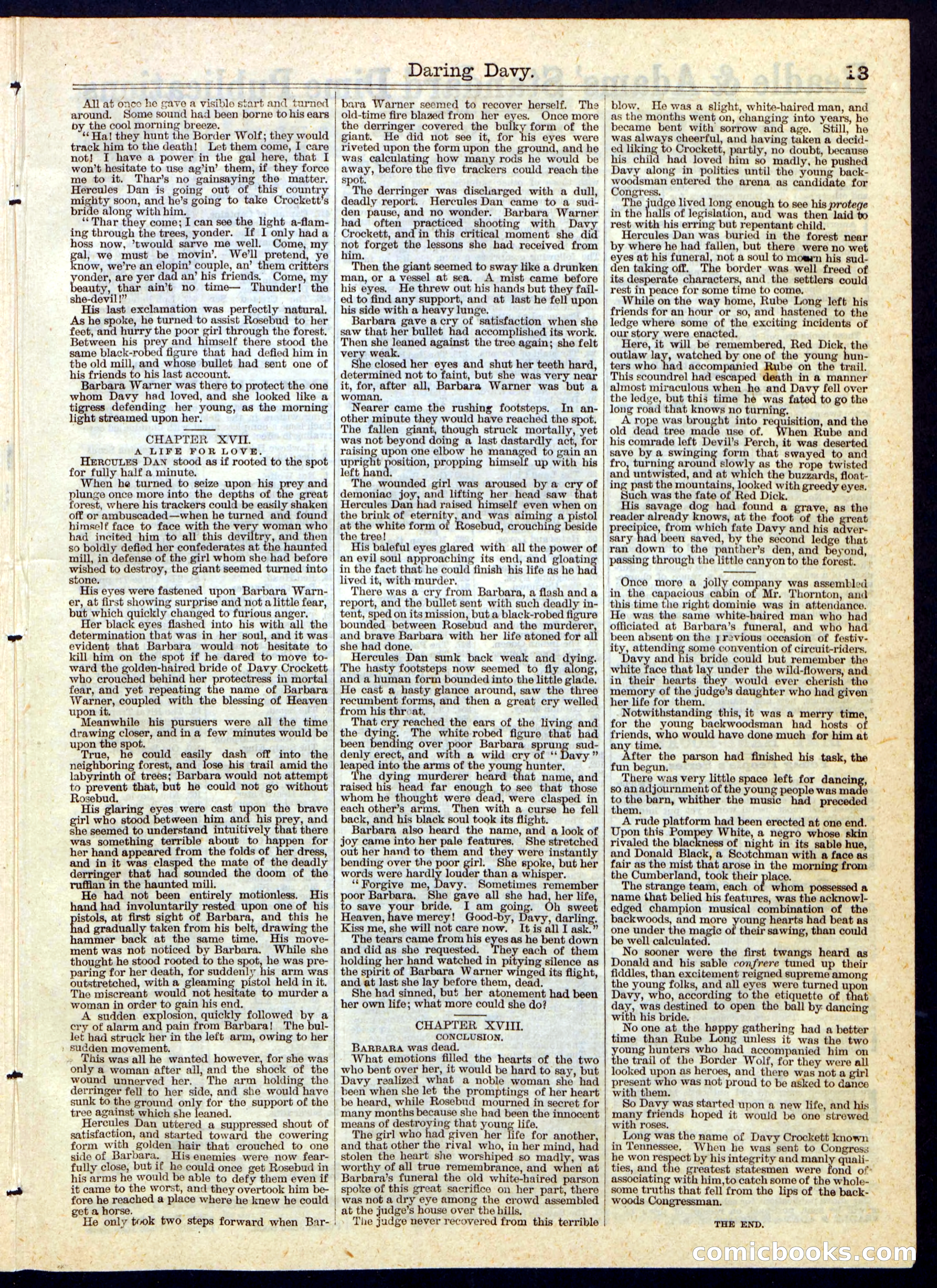 Beadle's Half Dime Library, No. 108 — page 13 of 16