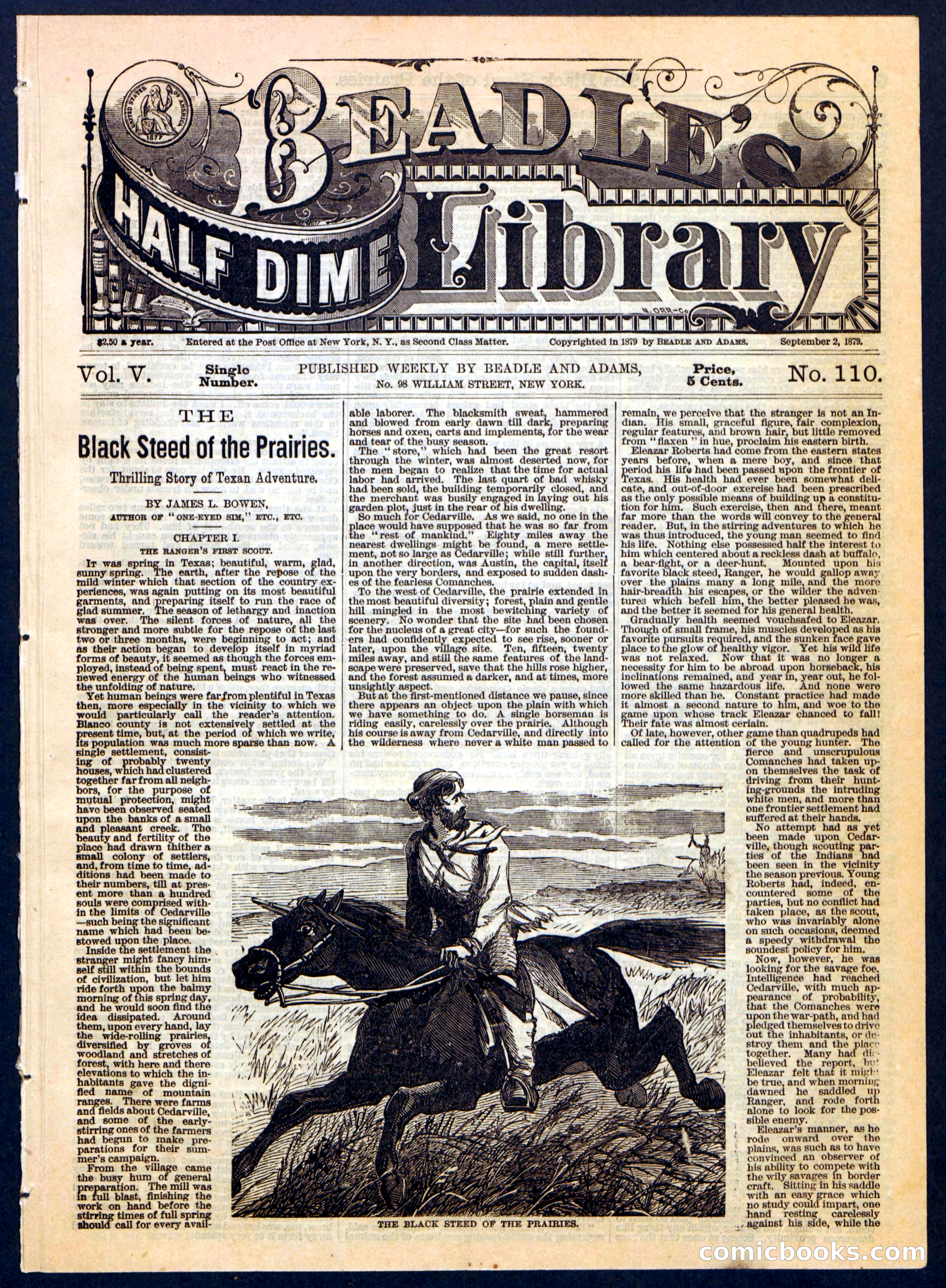 Beadle's Half Dime Library, No. 110 — page 1 of 16