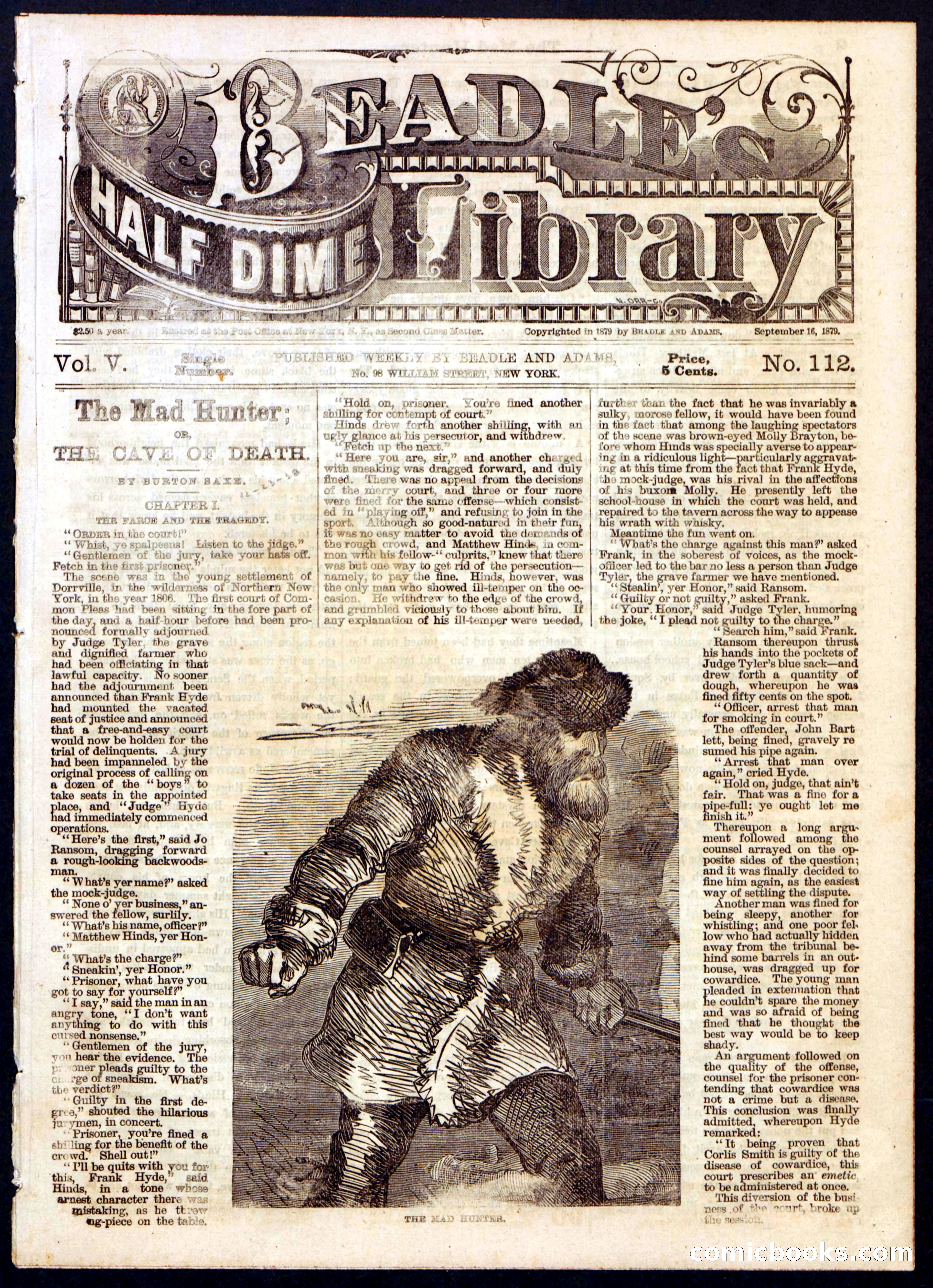 Beadle's Half Dime Library No. 112 — page 1 of 20