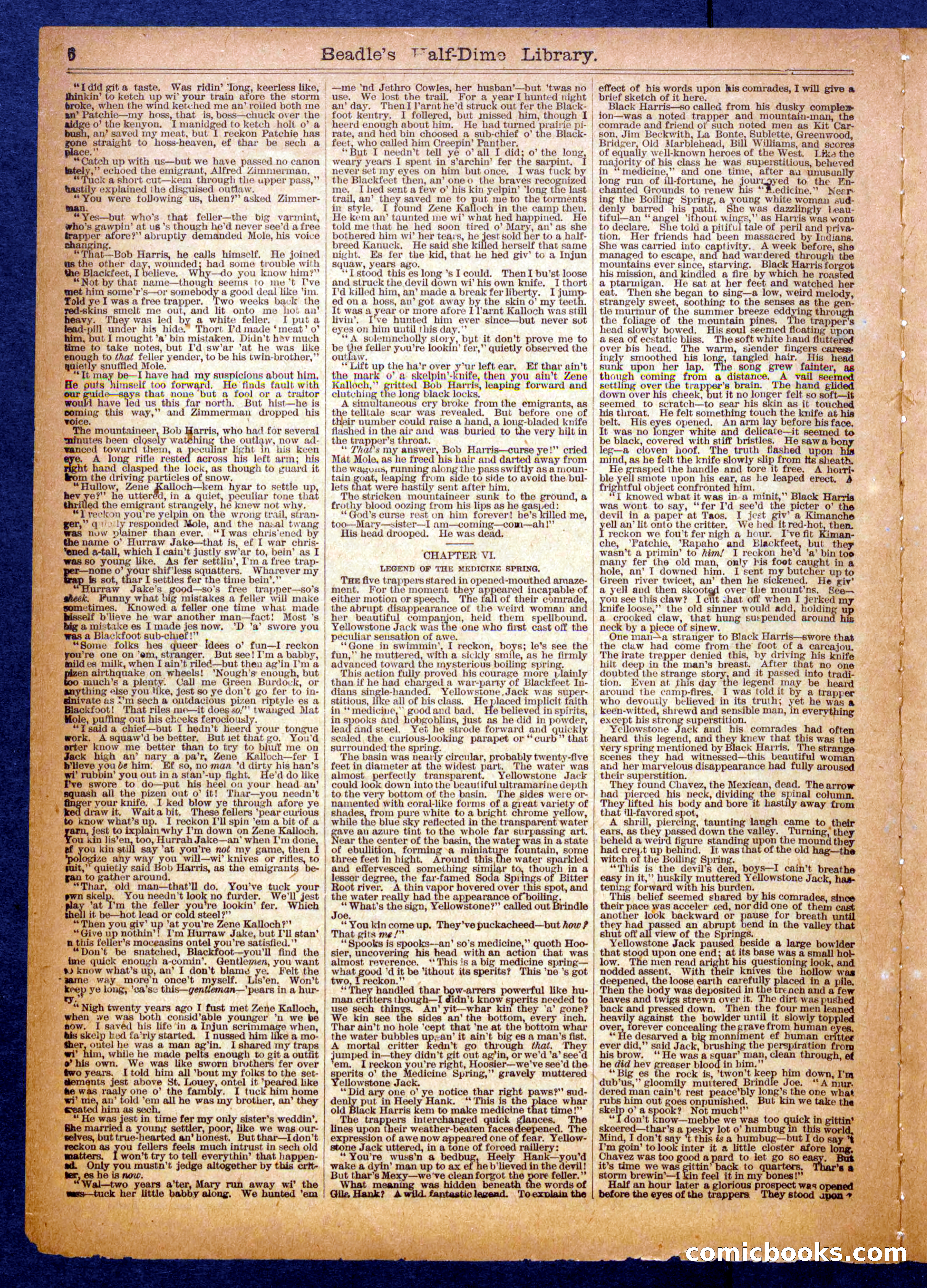 Beadle's Half Dime Library, No. 1121 — page 6 of 16