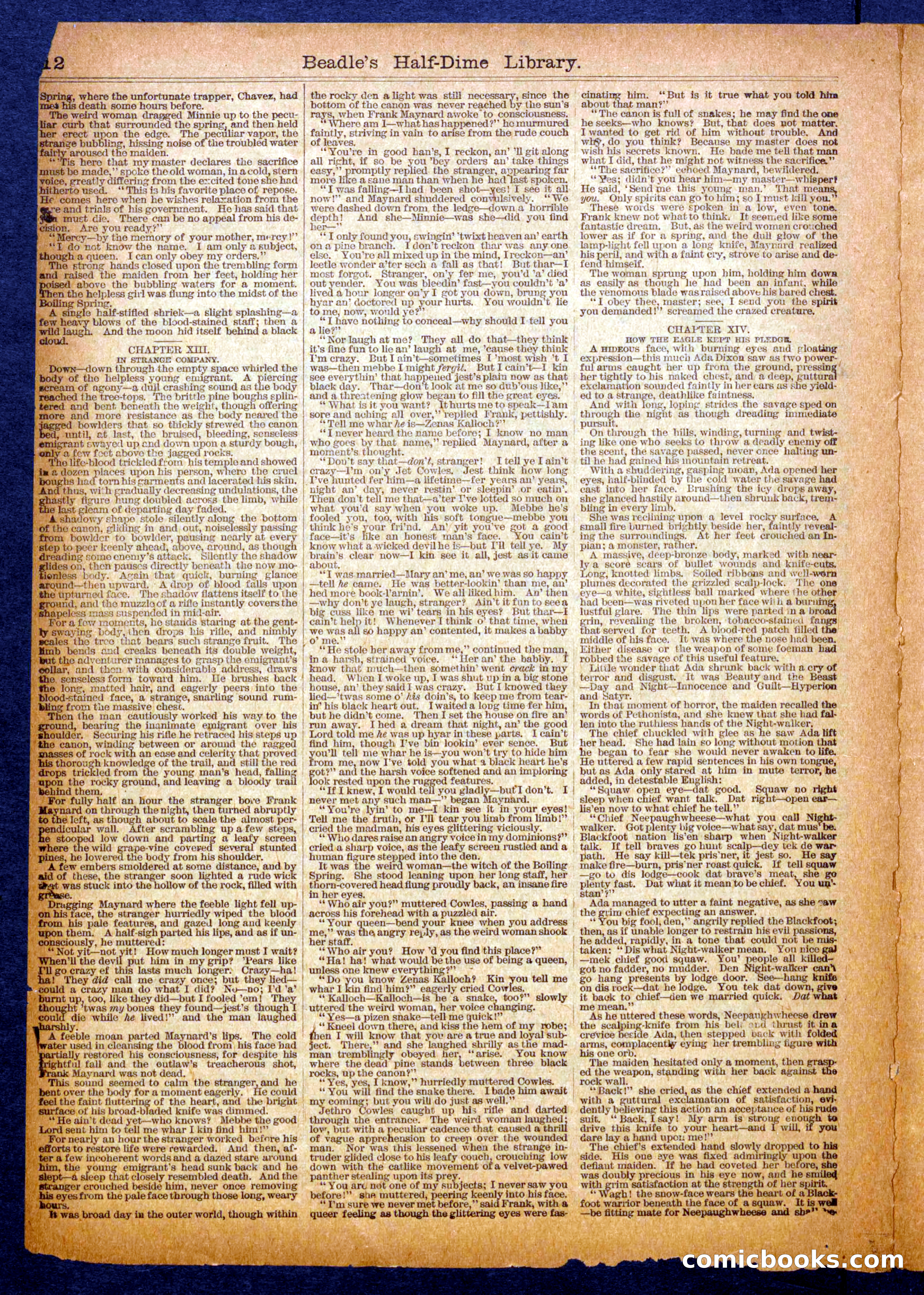 Beadle's Half Dime Library, No. 1121 — page 12 of 16