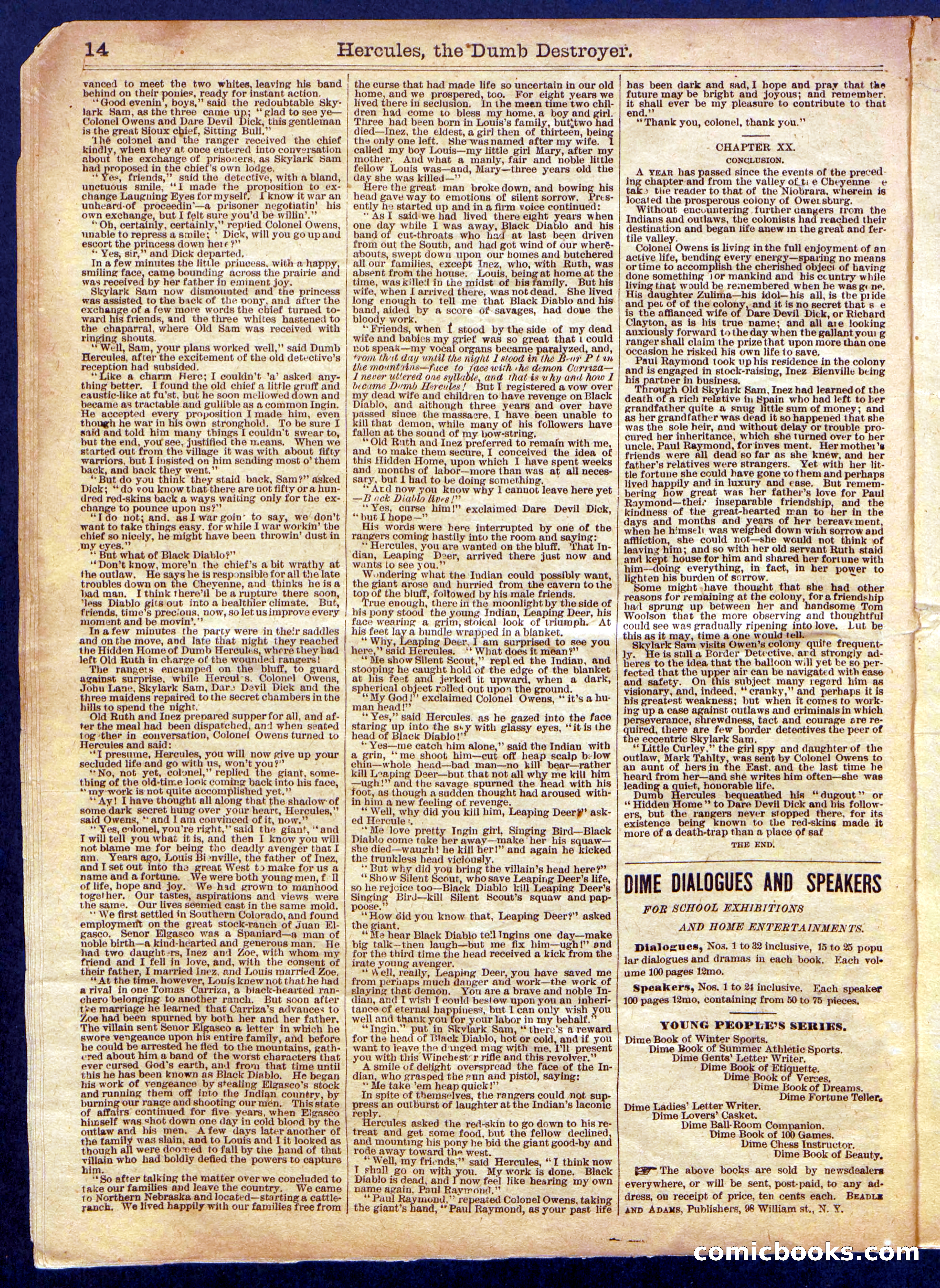 Beadle's Half Dime Library No. 1145 — page 14 of 16