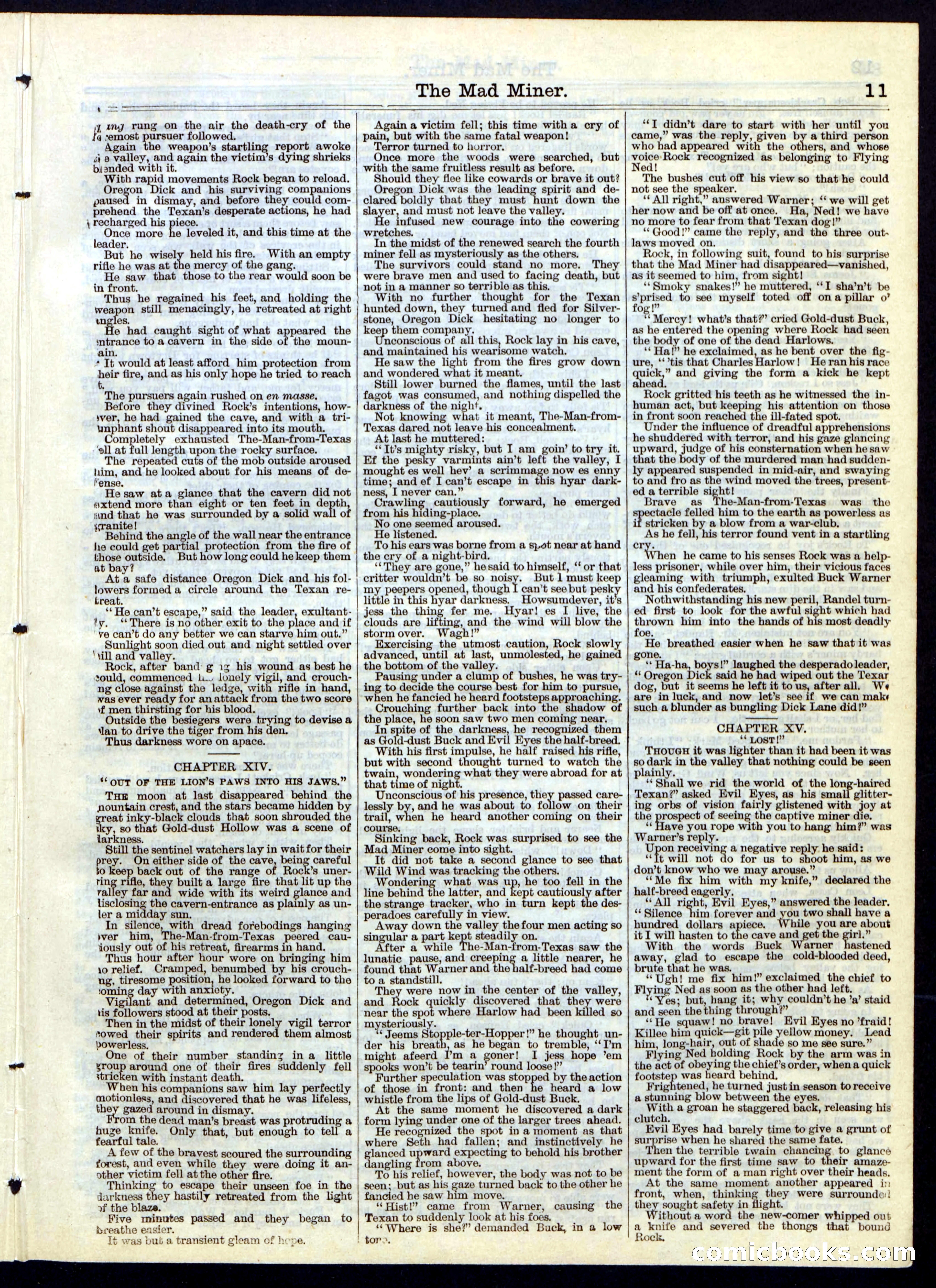 Beadle's Half Dime Library, No. 115 — page 11 of 16