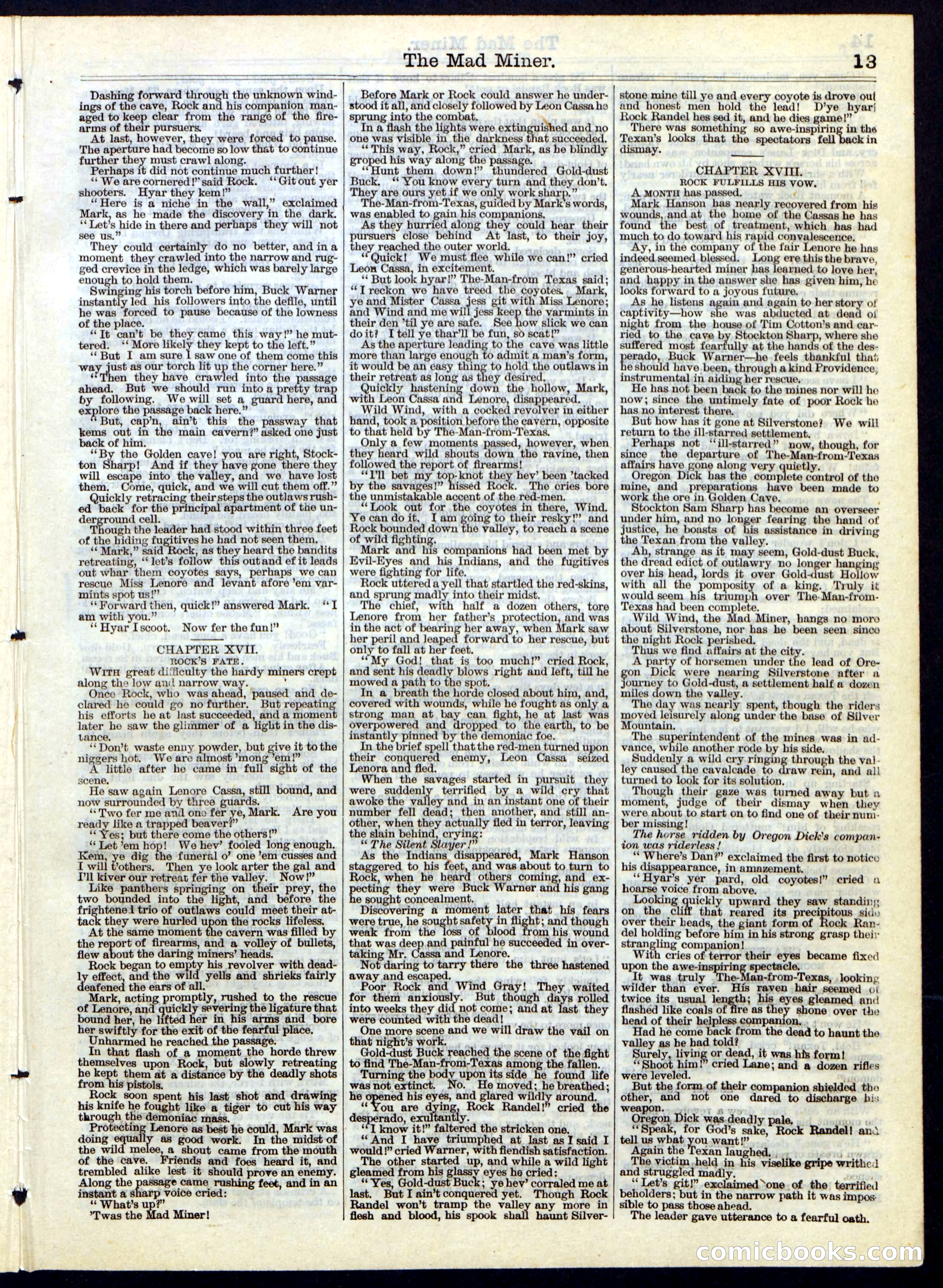Beadle's Half Dime Library, No. 115 — page 13 of 16