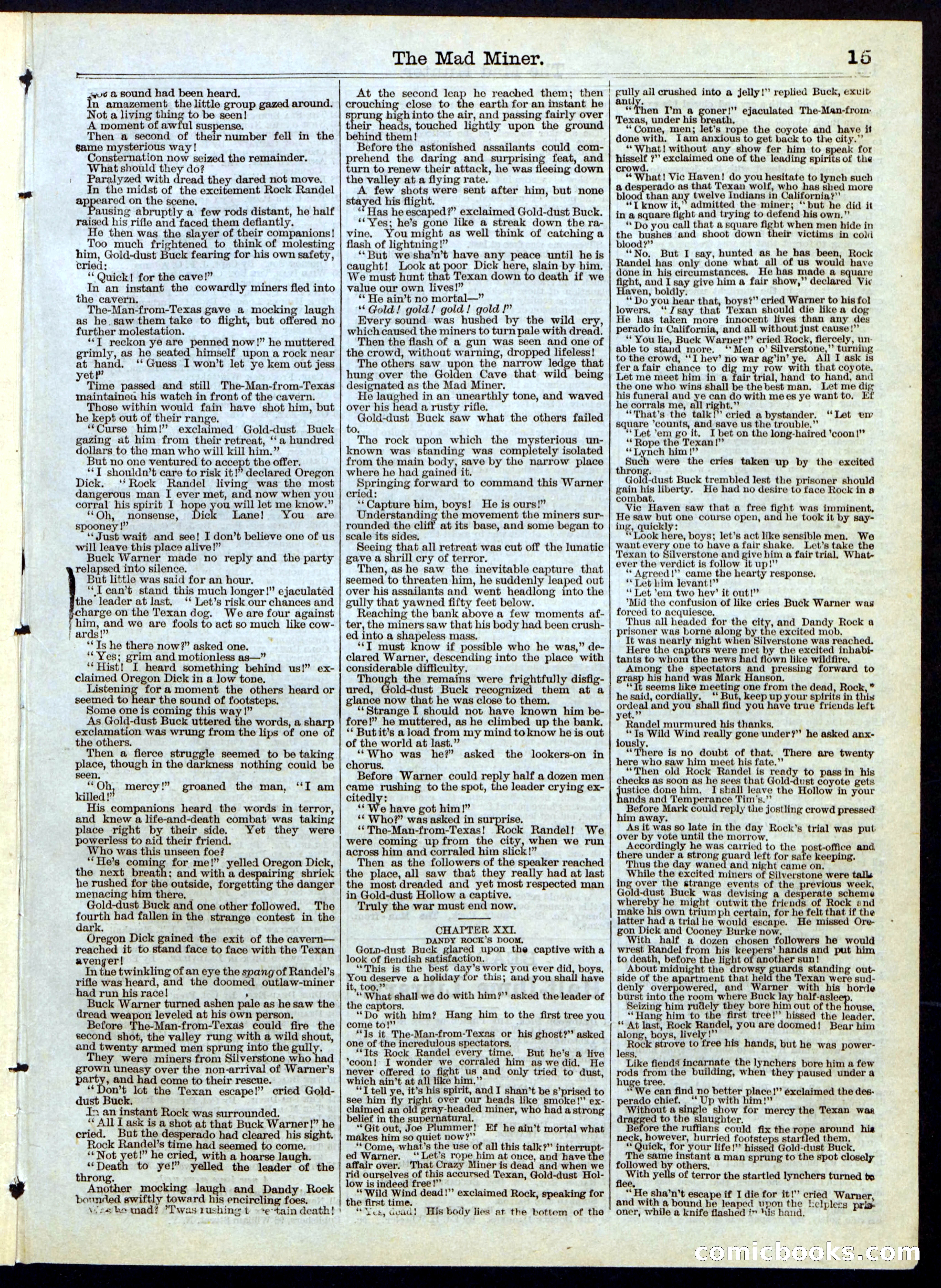Beadle's Half Dime Library, No. 115 — page 15 of 16
