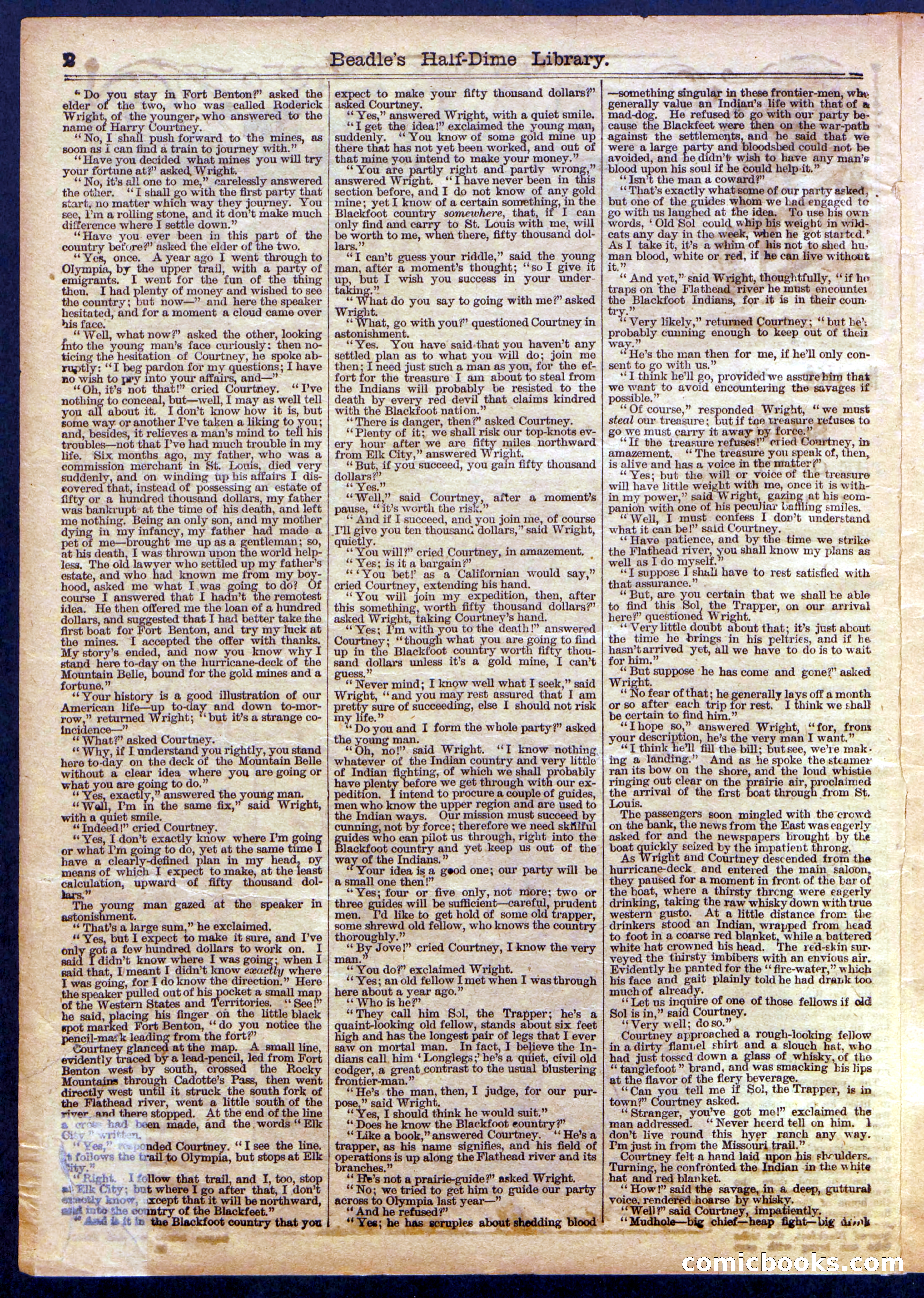 Beadle's Half Dime Library No. 1158 — page 2 of 16