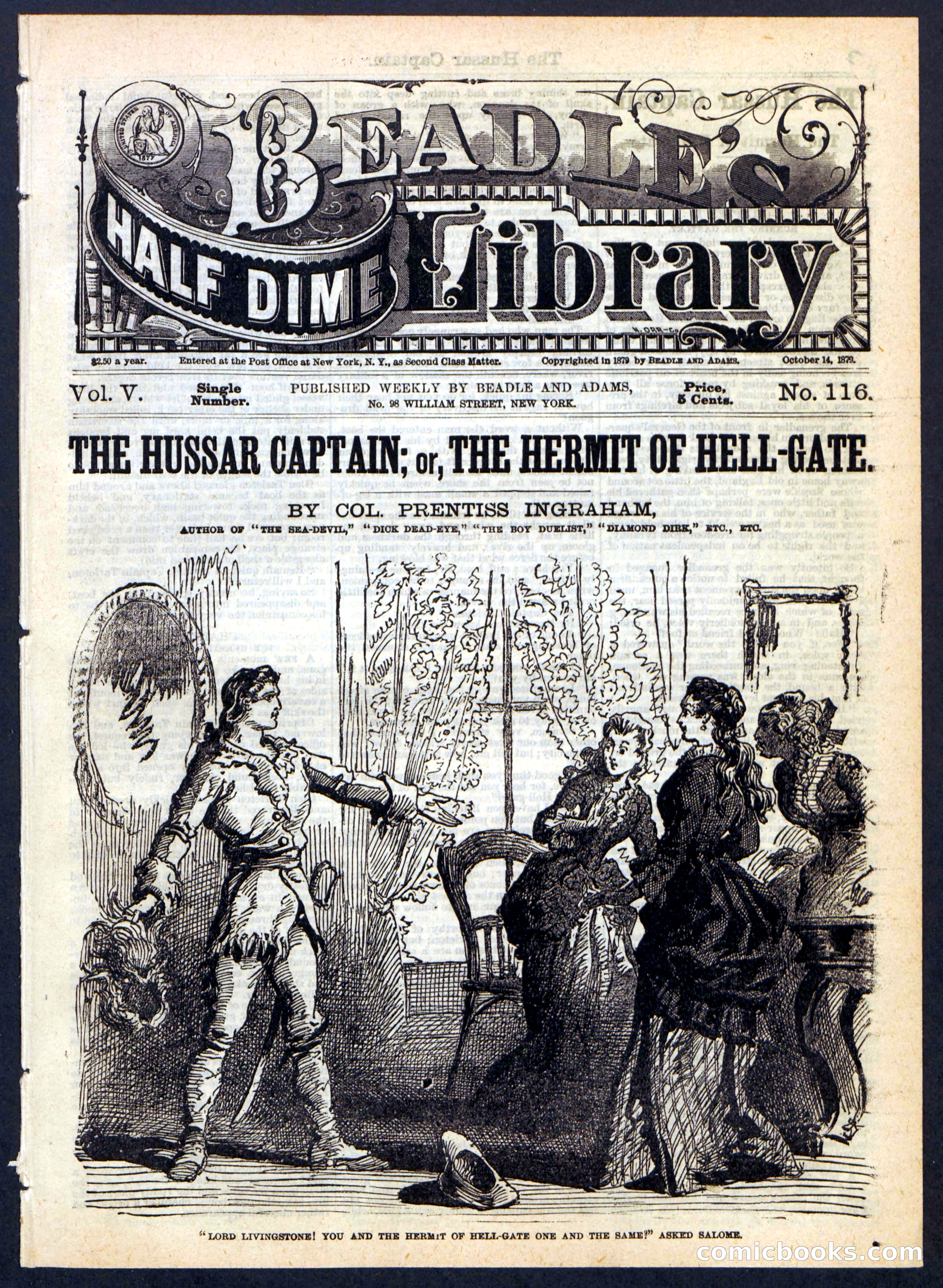 Beadle's Half Dime Library No. 116 — page 1 of 16