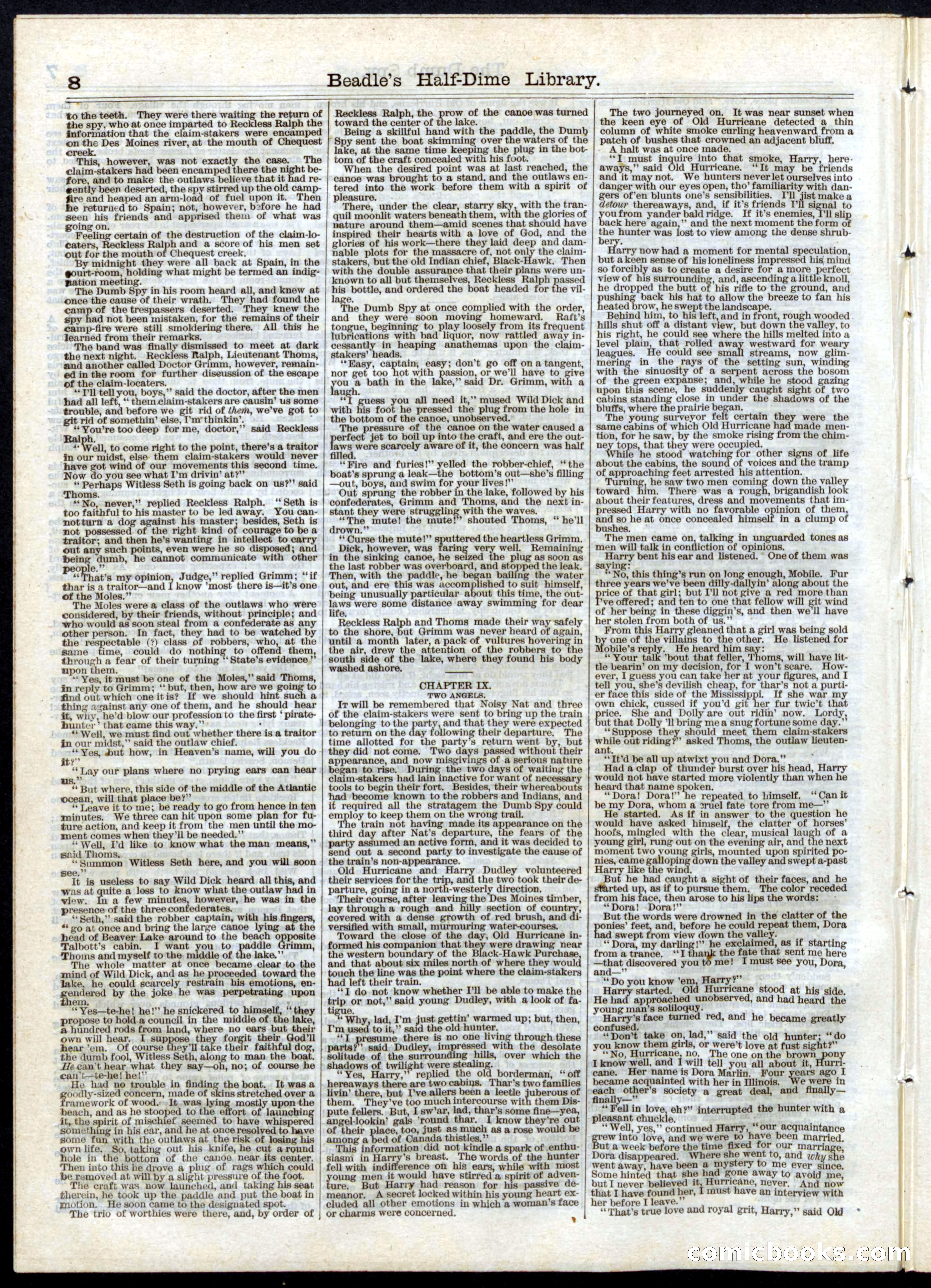 Beadle's Half Dime Library, No. 13 — page 8 of 20