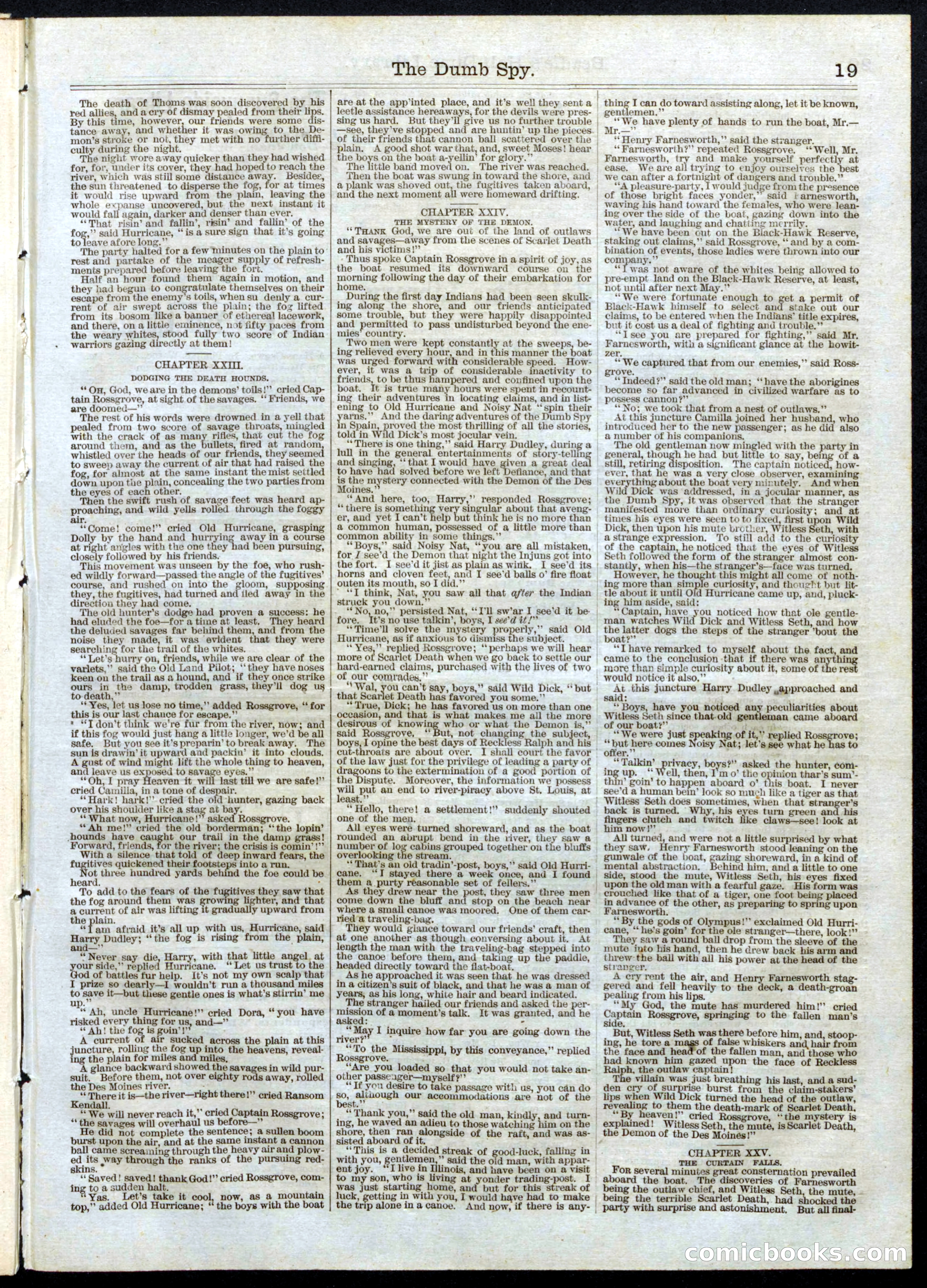 Beadle's Half Dime Library, No. 13 — page 19 of 20
