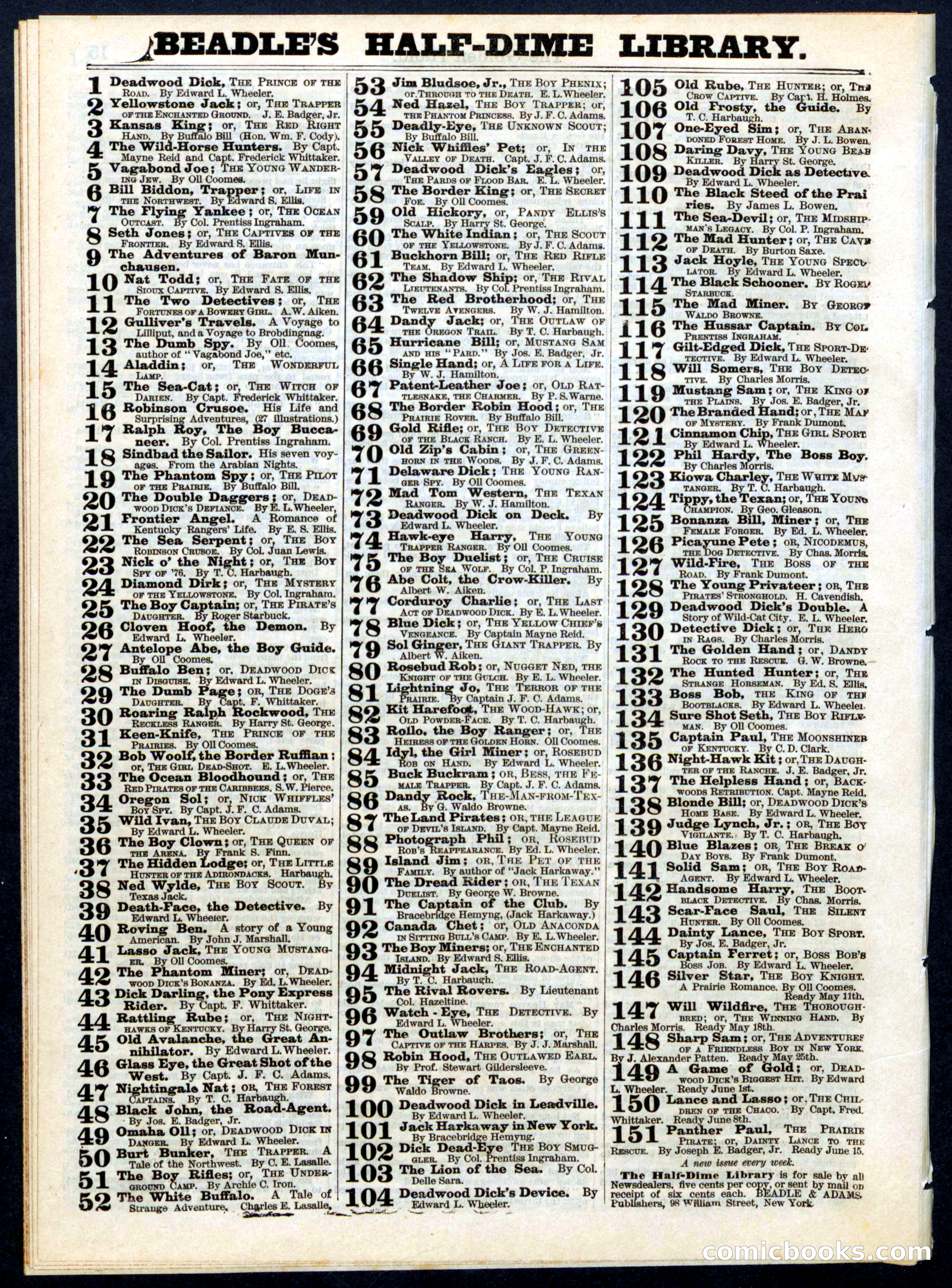 Beadle's Half Dime Library No. 131 — page 16 of 16