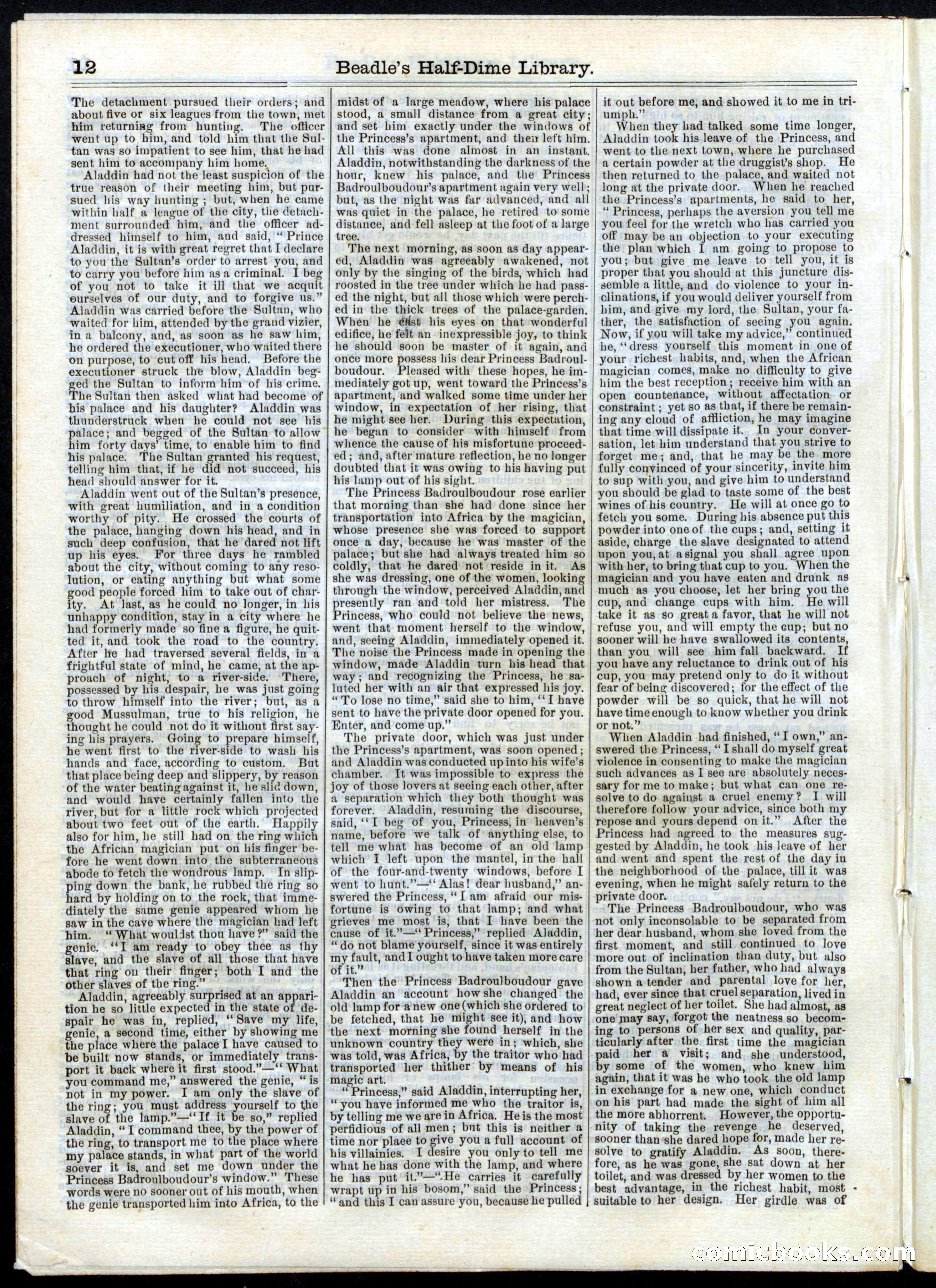 Beadle's Half Dime Library, No. 14 — page 12 of 16