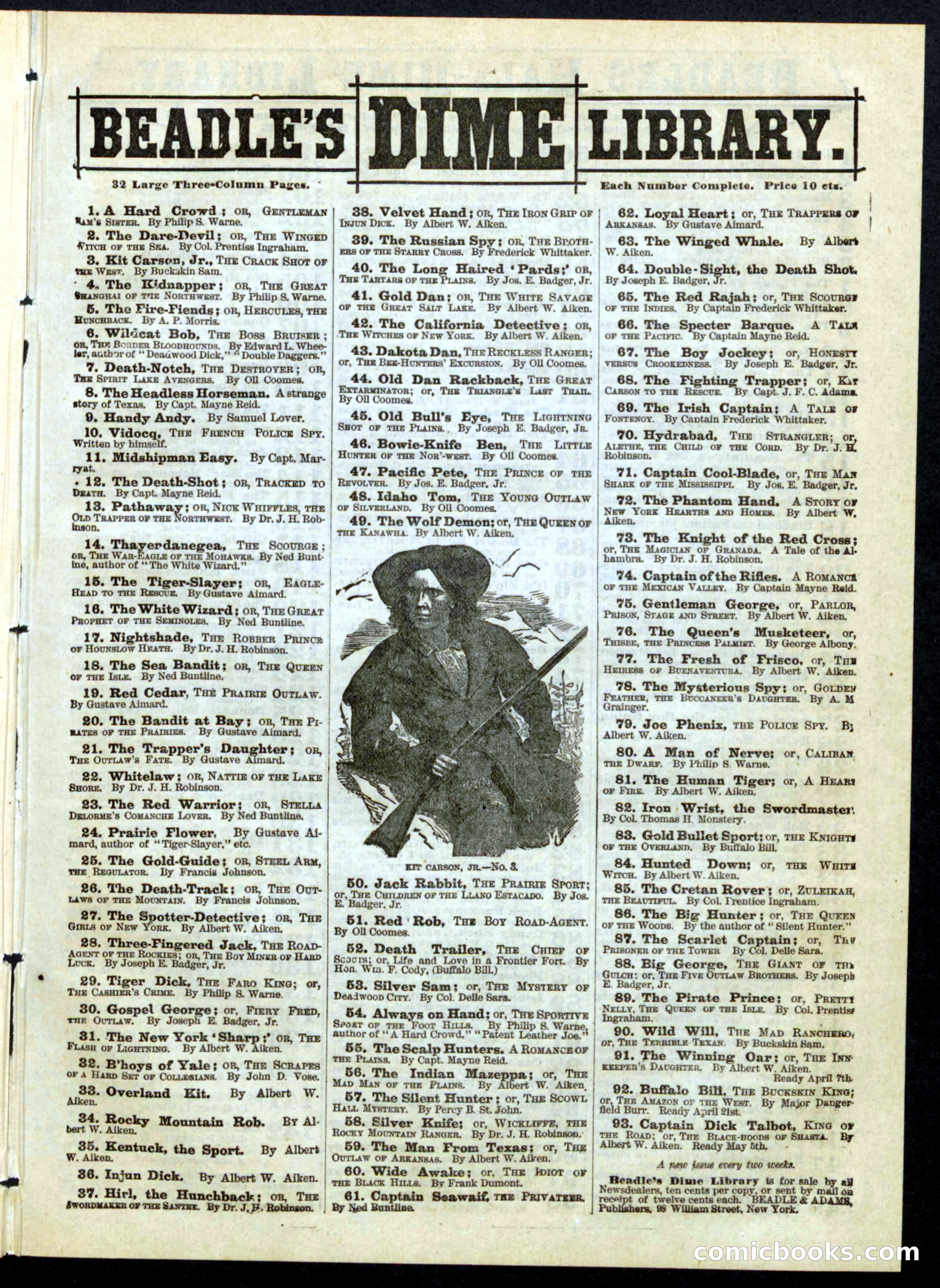 Beadle's Half Dime Library, No. 140 — page 15 of 16