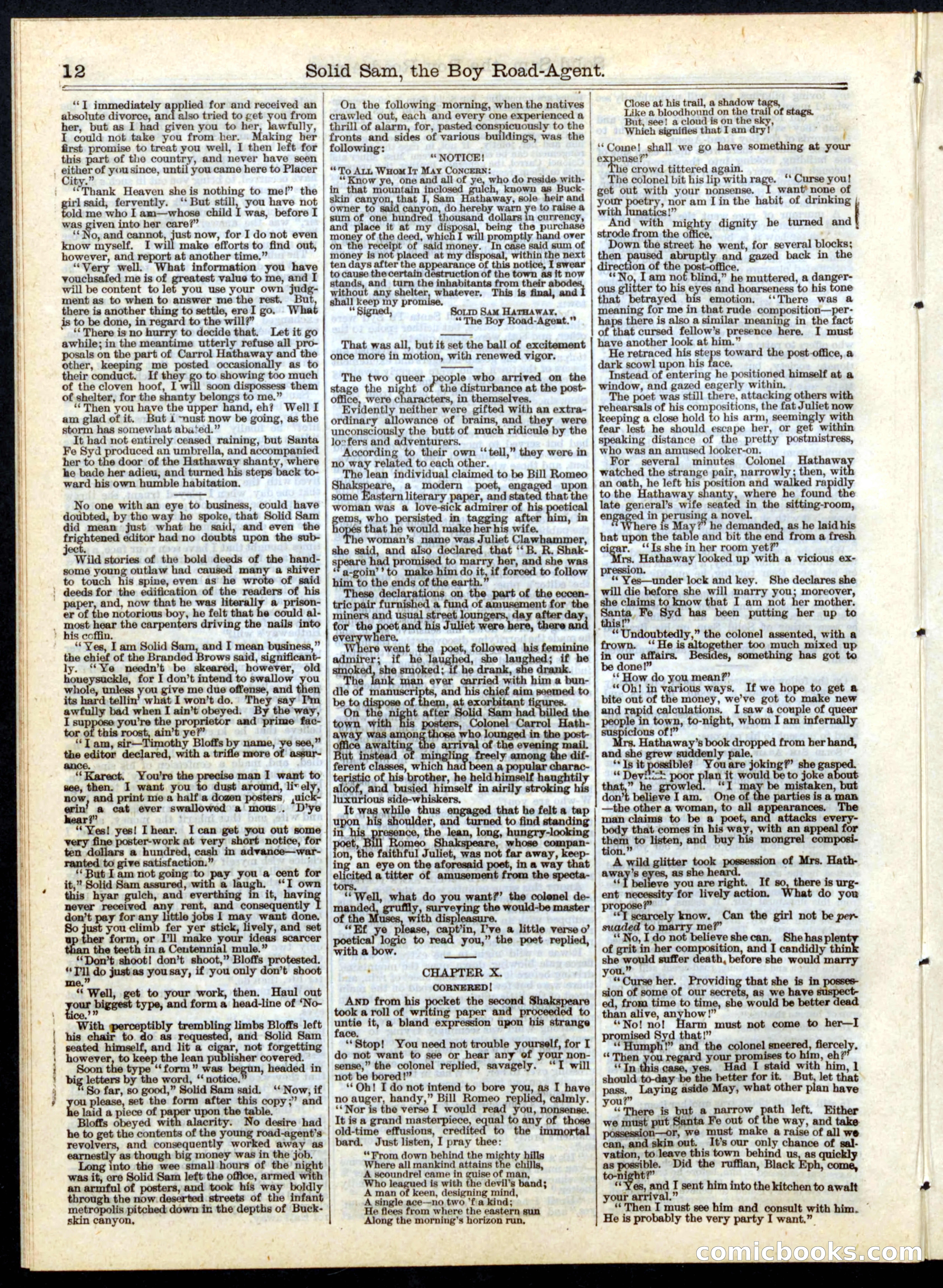 Beadle's Half Dime Library, No. 141 — page 12 of 16