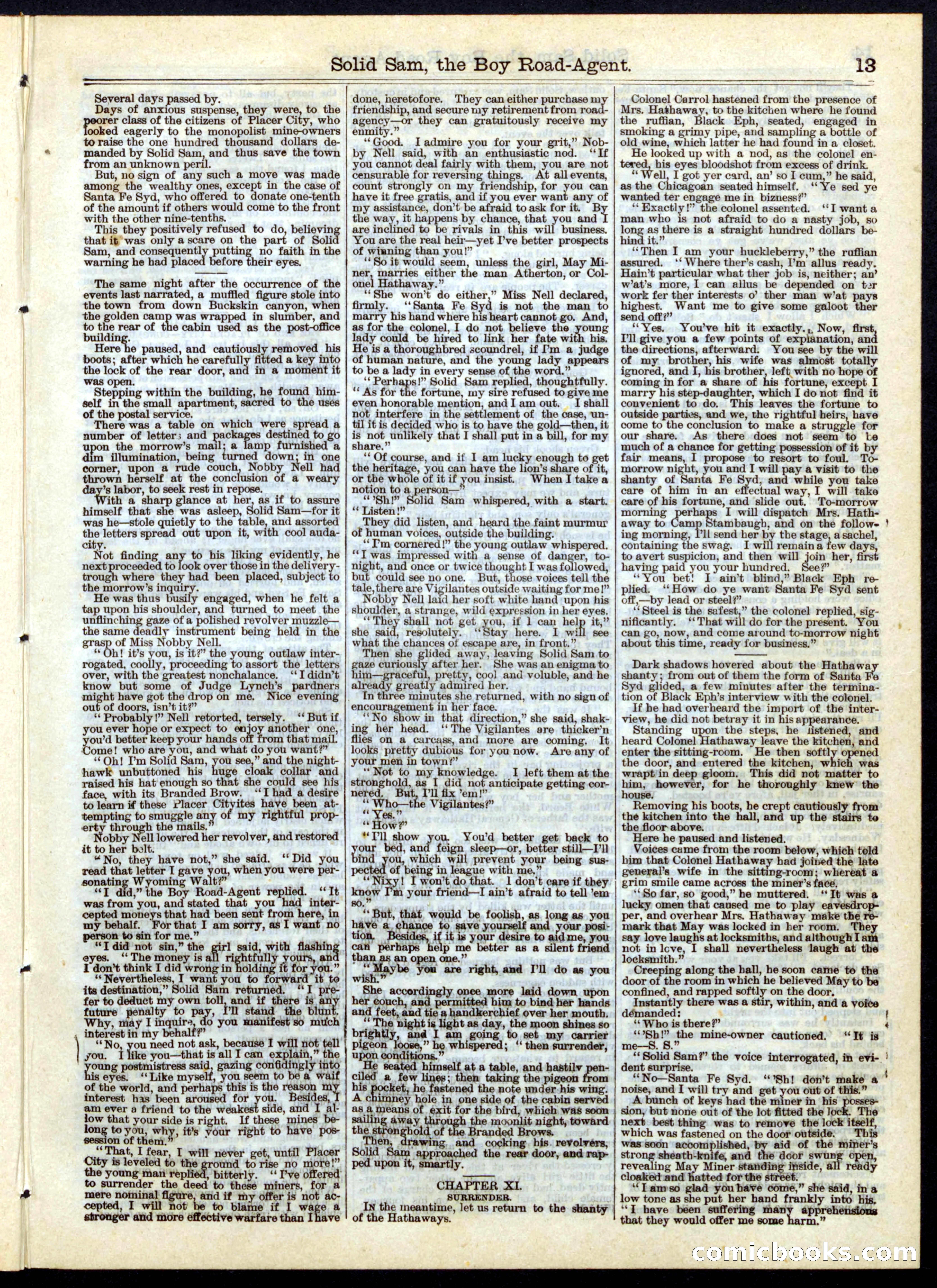 Beadle's Half Dime Library, No. 141 — page 13 of 16