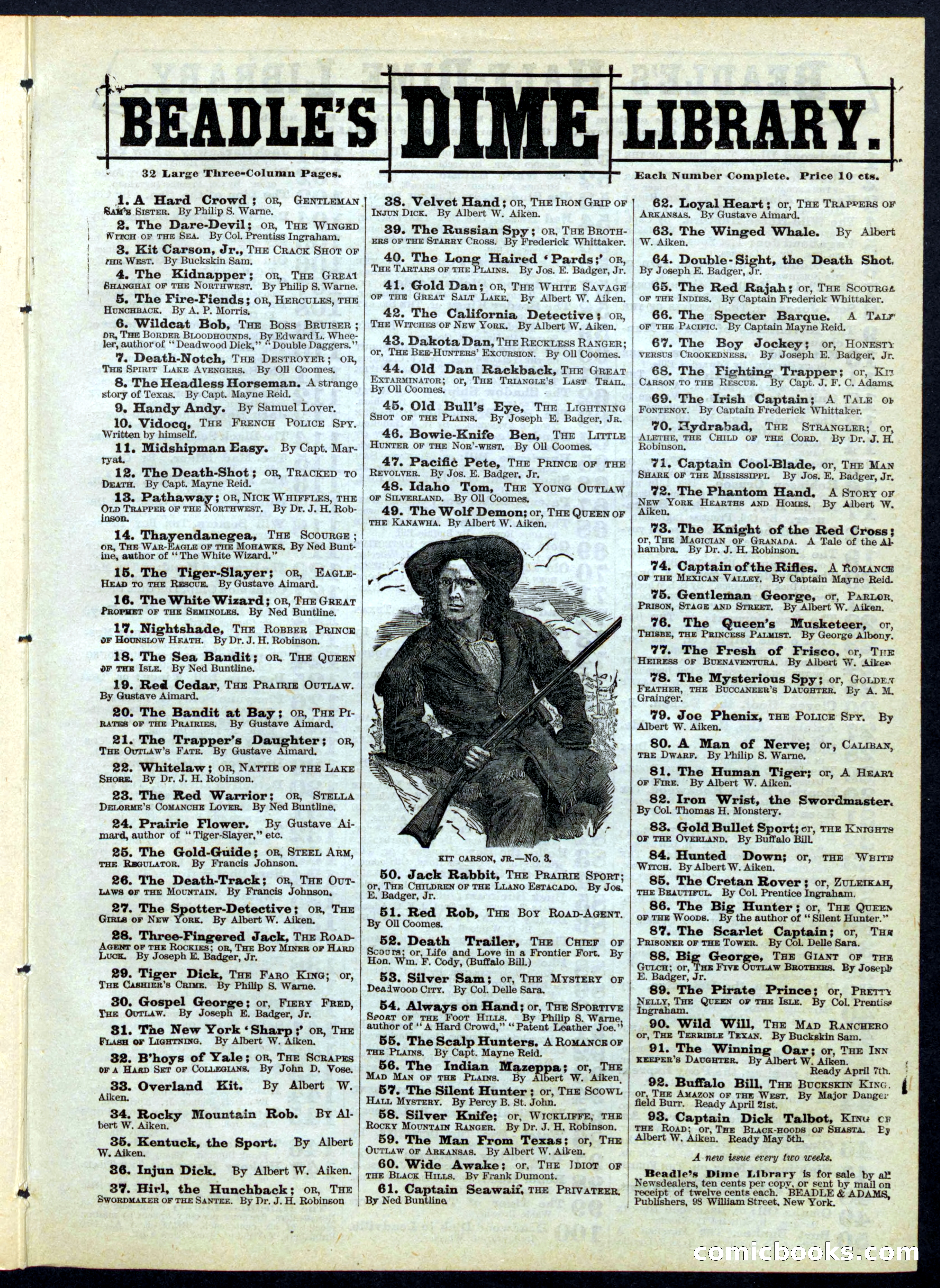 Beadle's Half Dime Library, No. 142 — page 15 of 16
