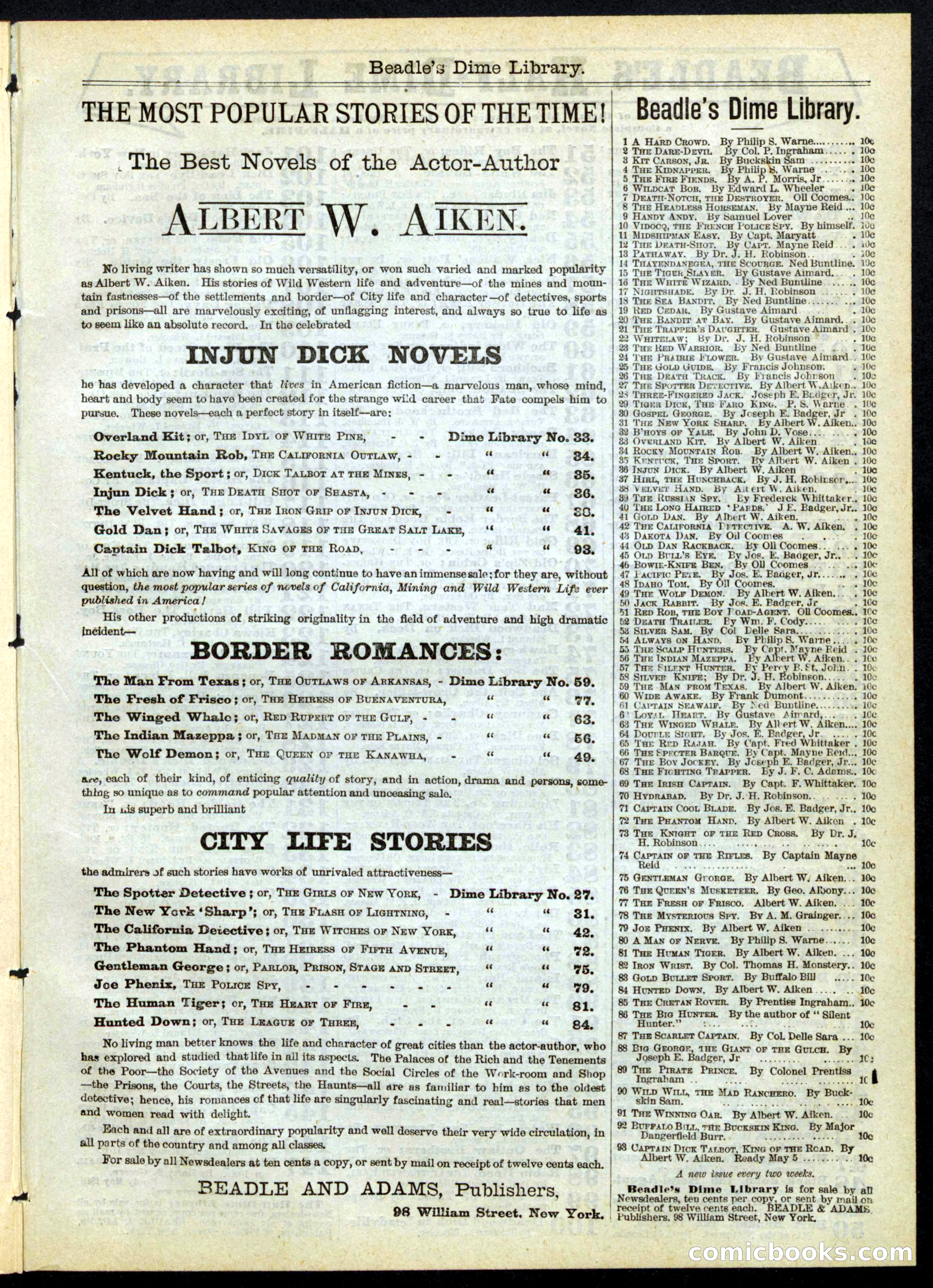 Beadle's Half Dime Library, No. 143 — page 15 of 16