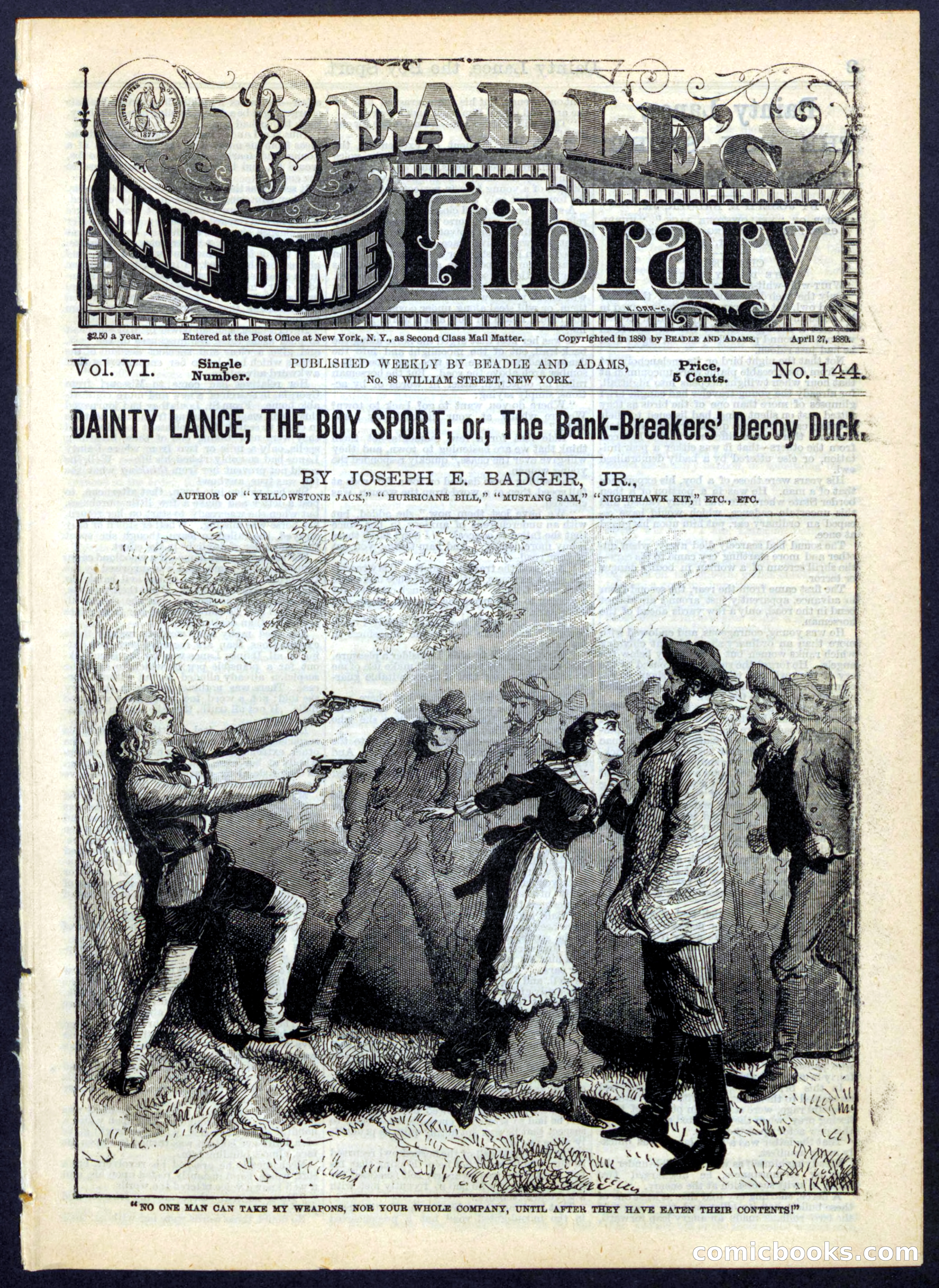 Beadle's Half Dime Library No. 144 — page 1 of 16
