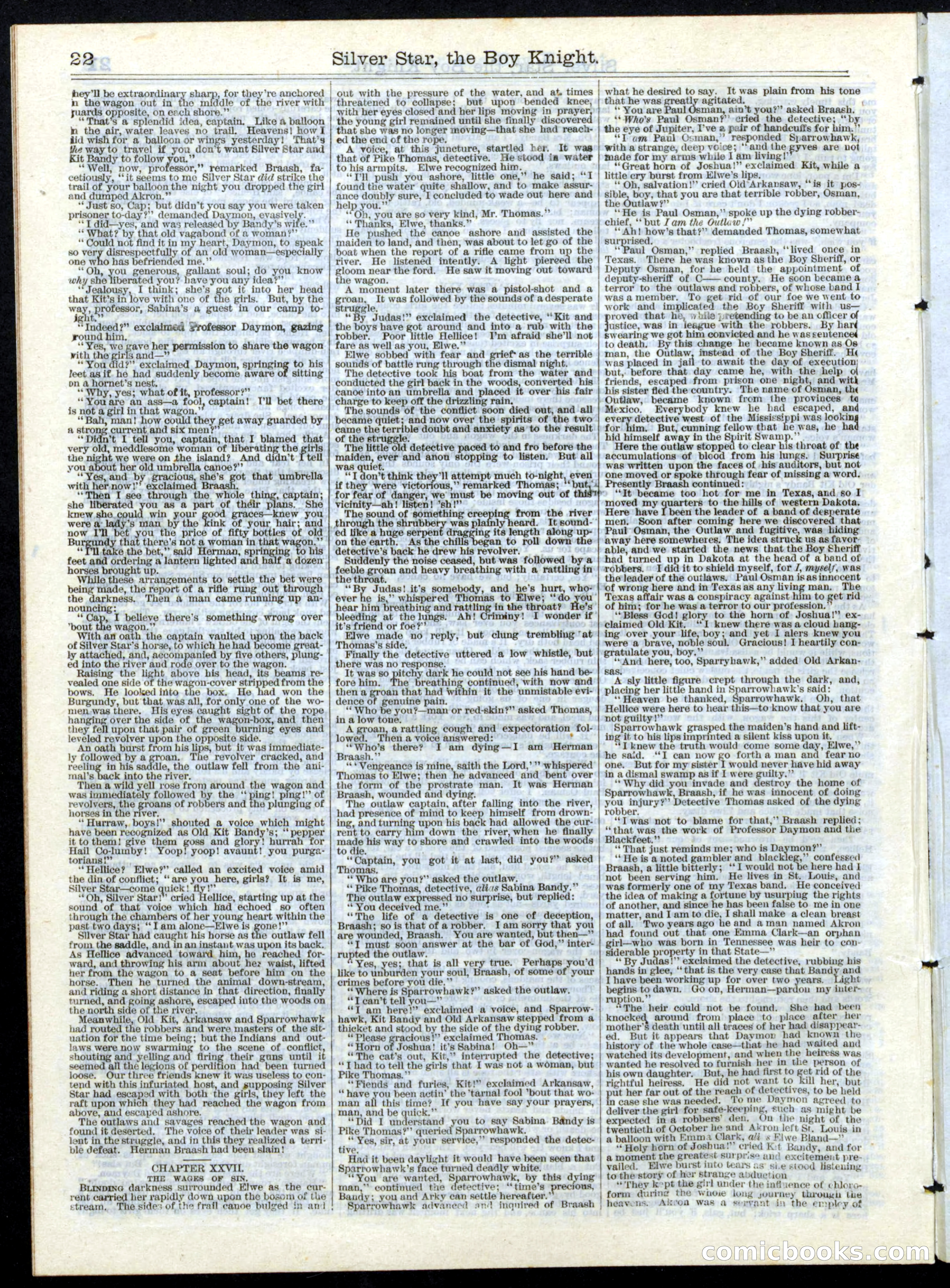Beadle's Half Dime Library, No. 146 — page 22 of 24
