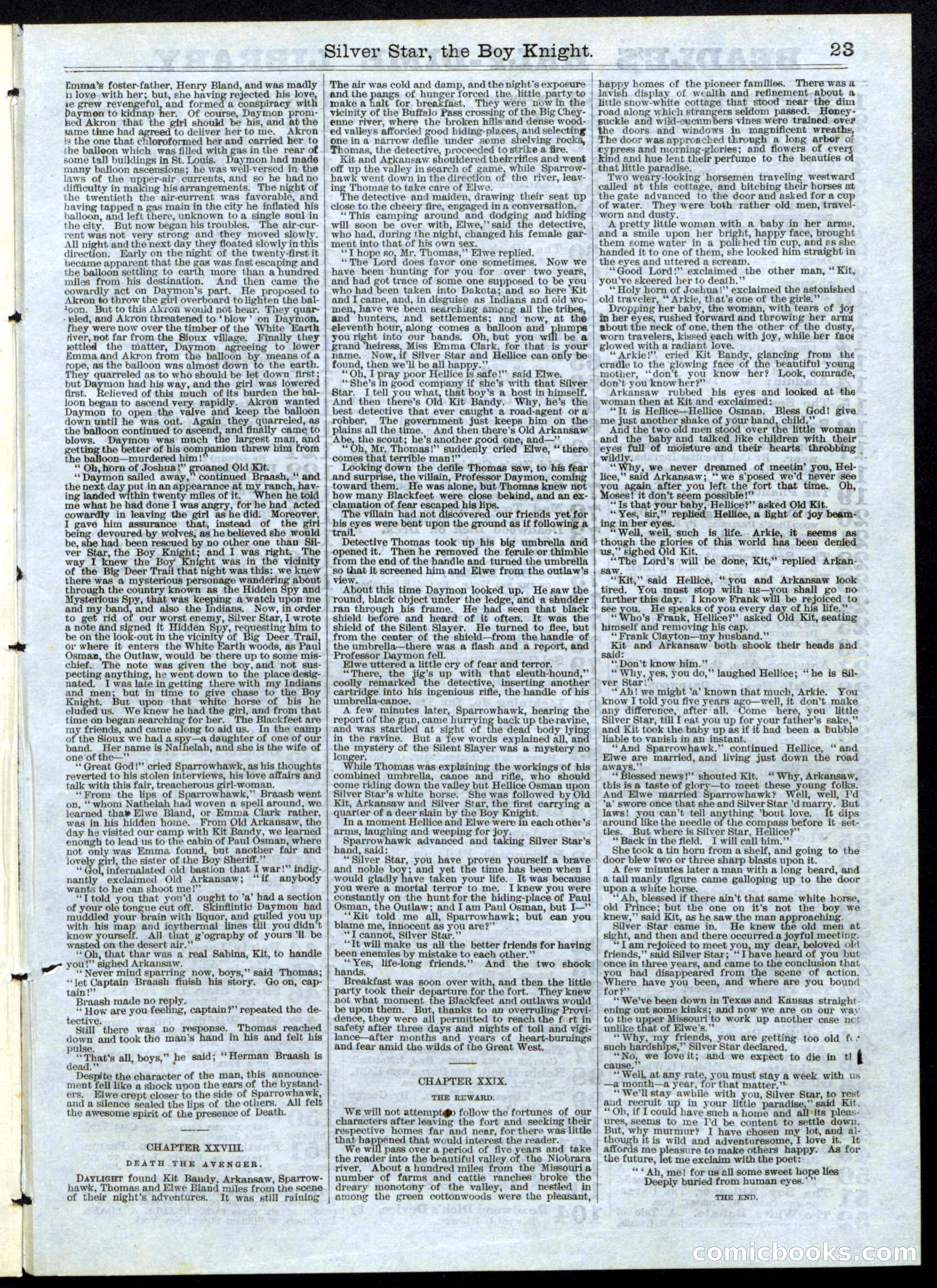 Beadle's Half Dime Library, No. 146 — page 23 of 24