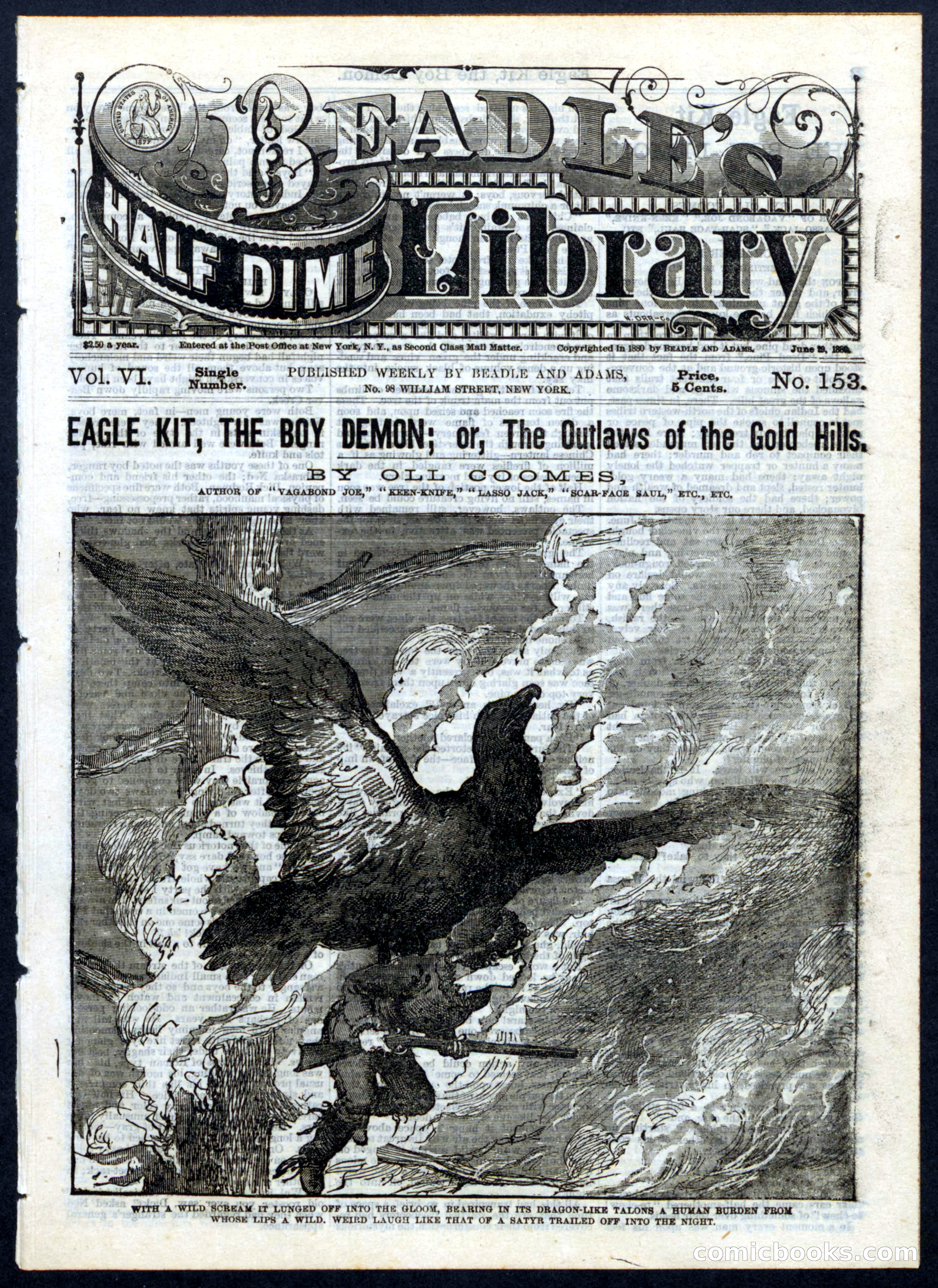 Beadle's Half Dime Library No. 153 — page 1 of 16