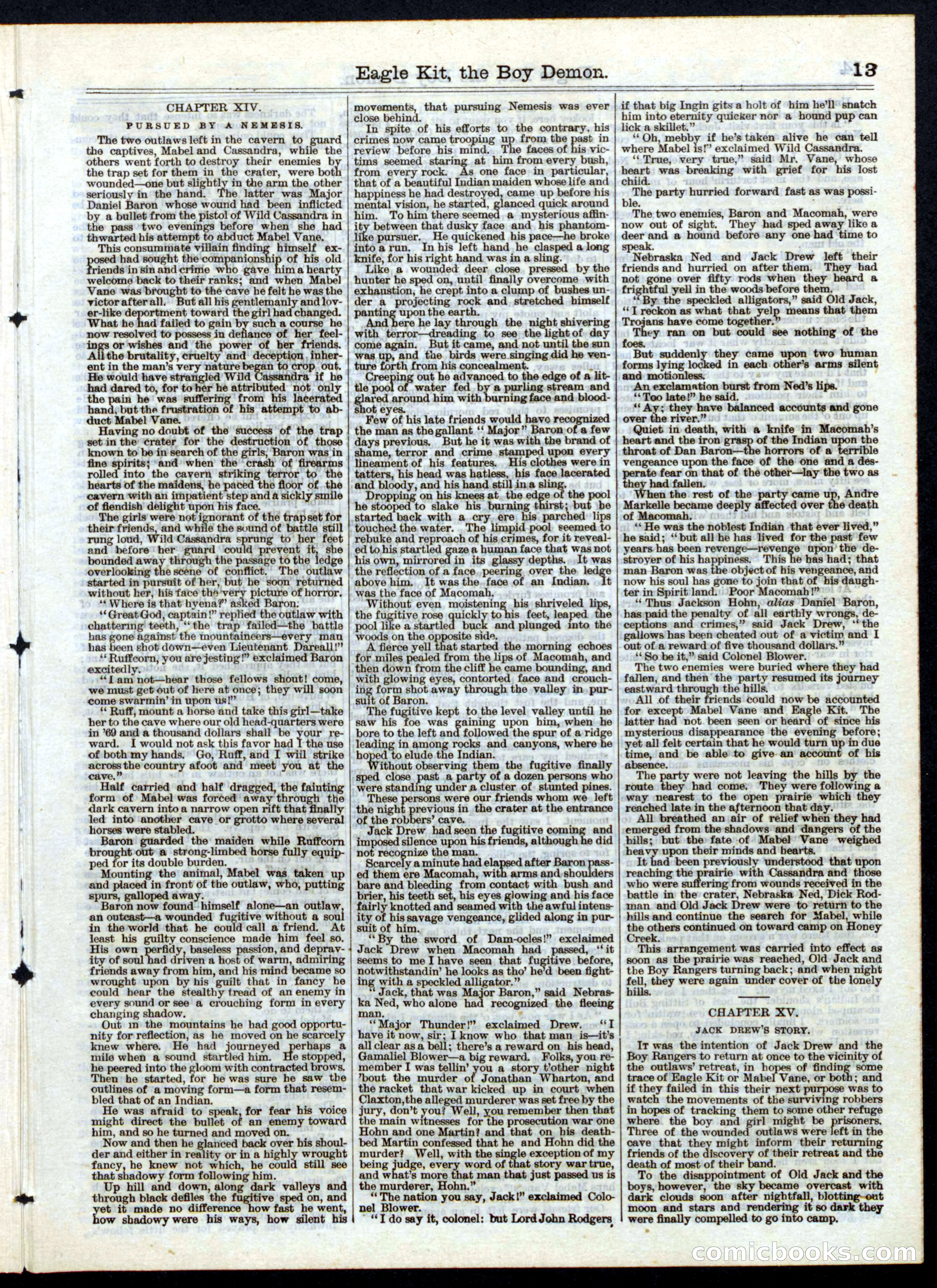 Beadle's Half Dime Library No. 153 — page 13 of 16
