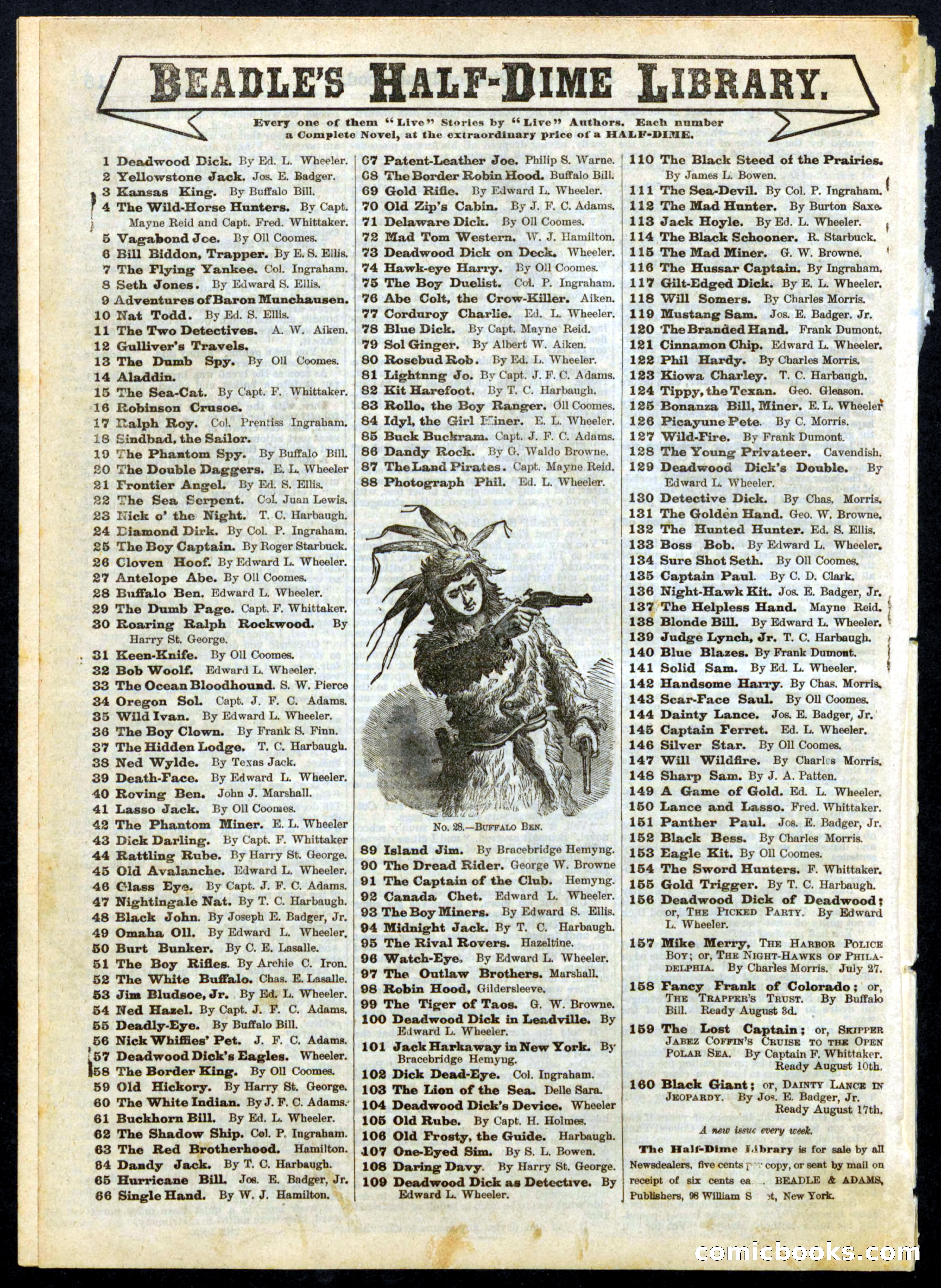 Beadle's Half Dime Library No. 156 — page 16 of 16