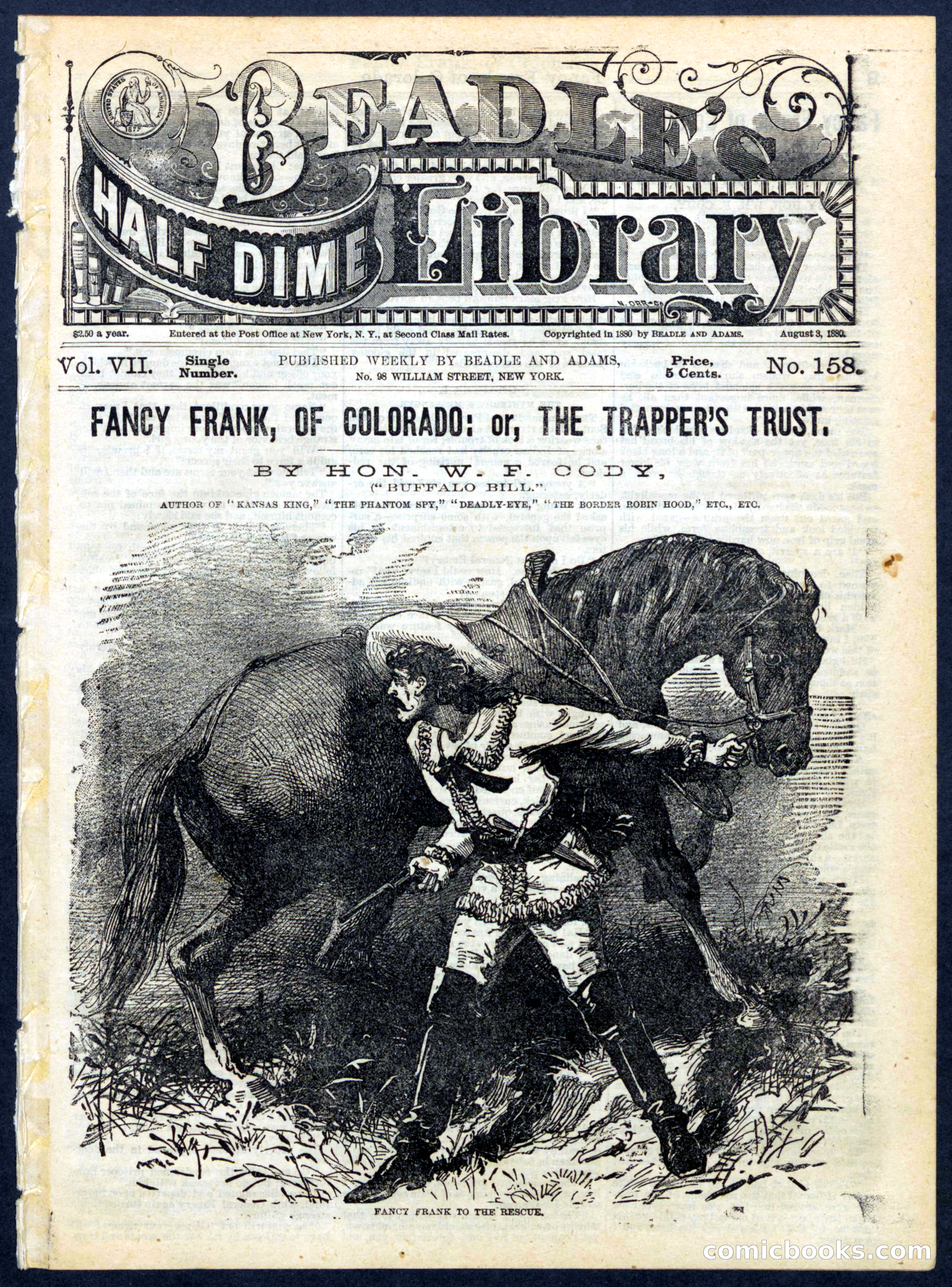 Beadle's Half Dime Library No. 158 — page 1 of 20