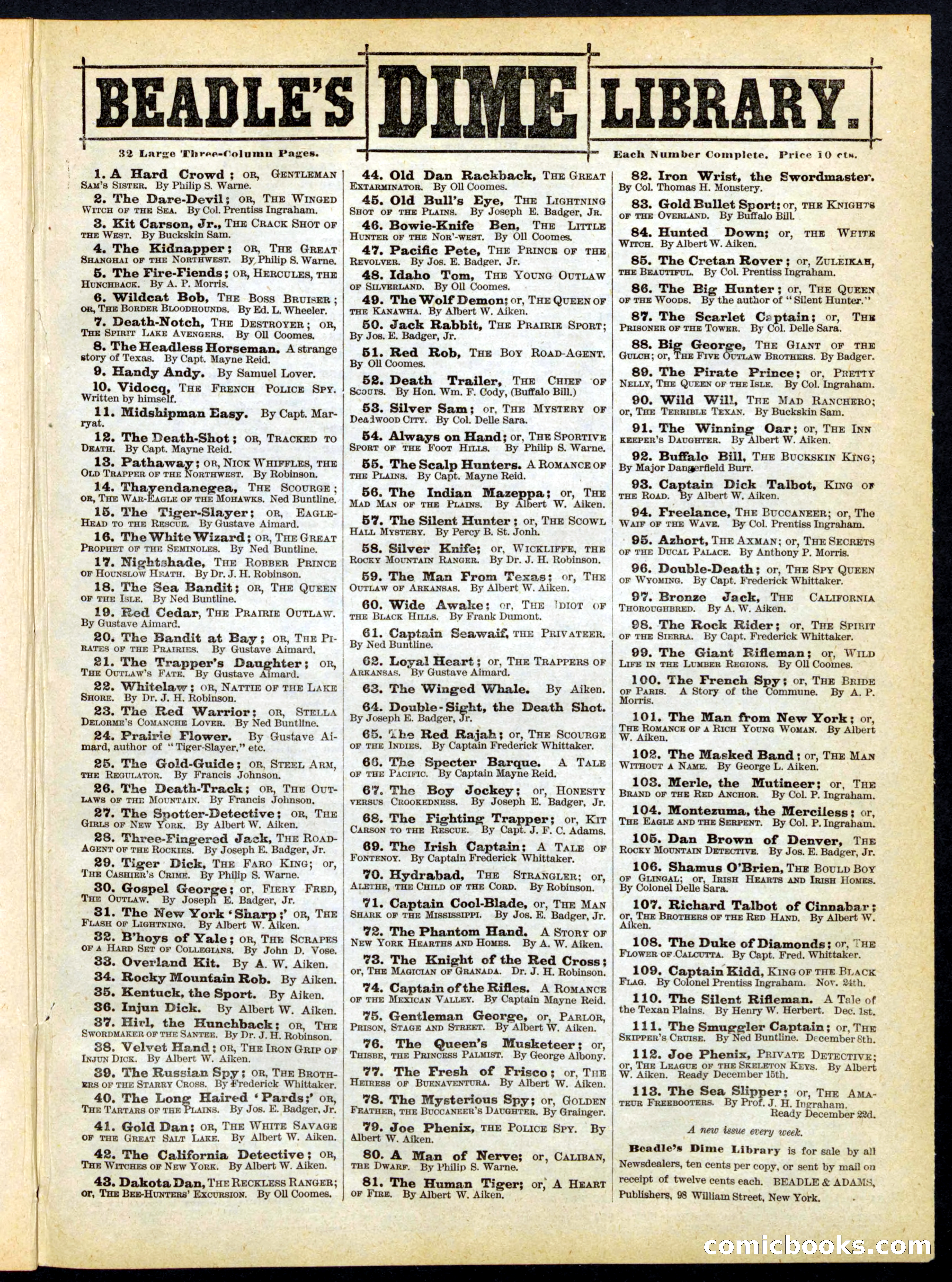 Beadle's Half Dime Library No. 163 — page 23 of 24