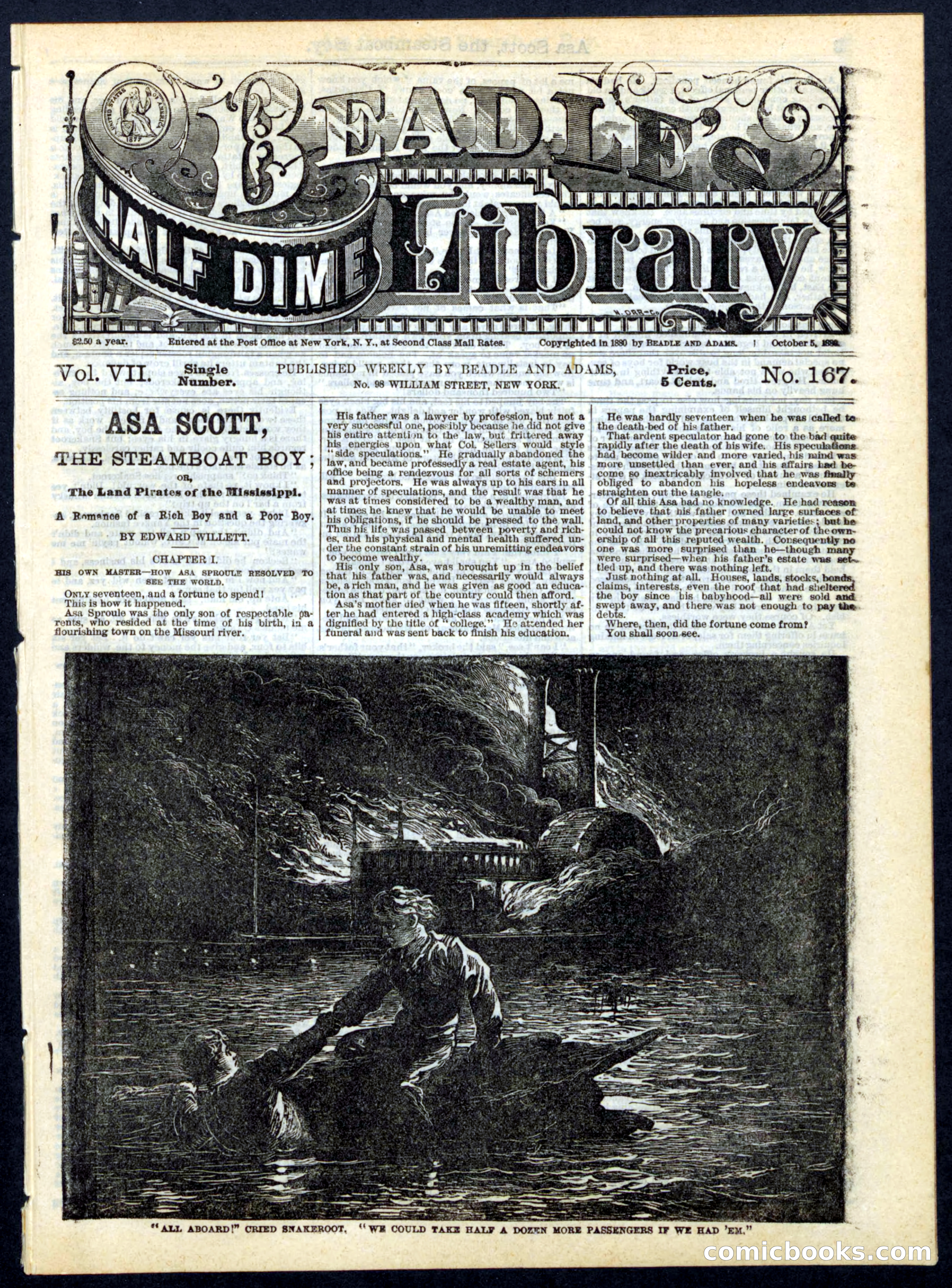 Beadle's Half Dime Library No. 167 — page 1 of 20