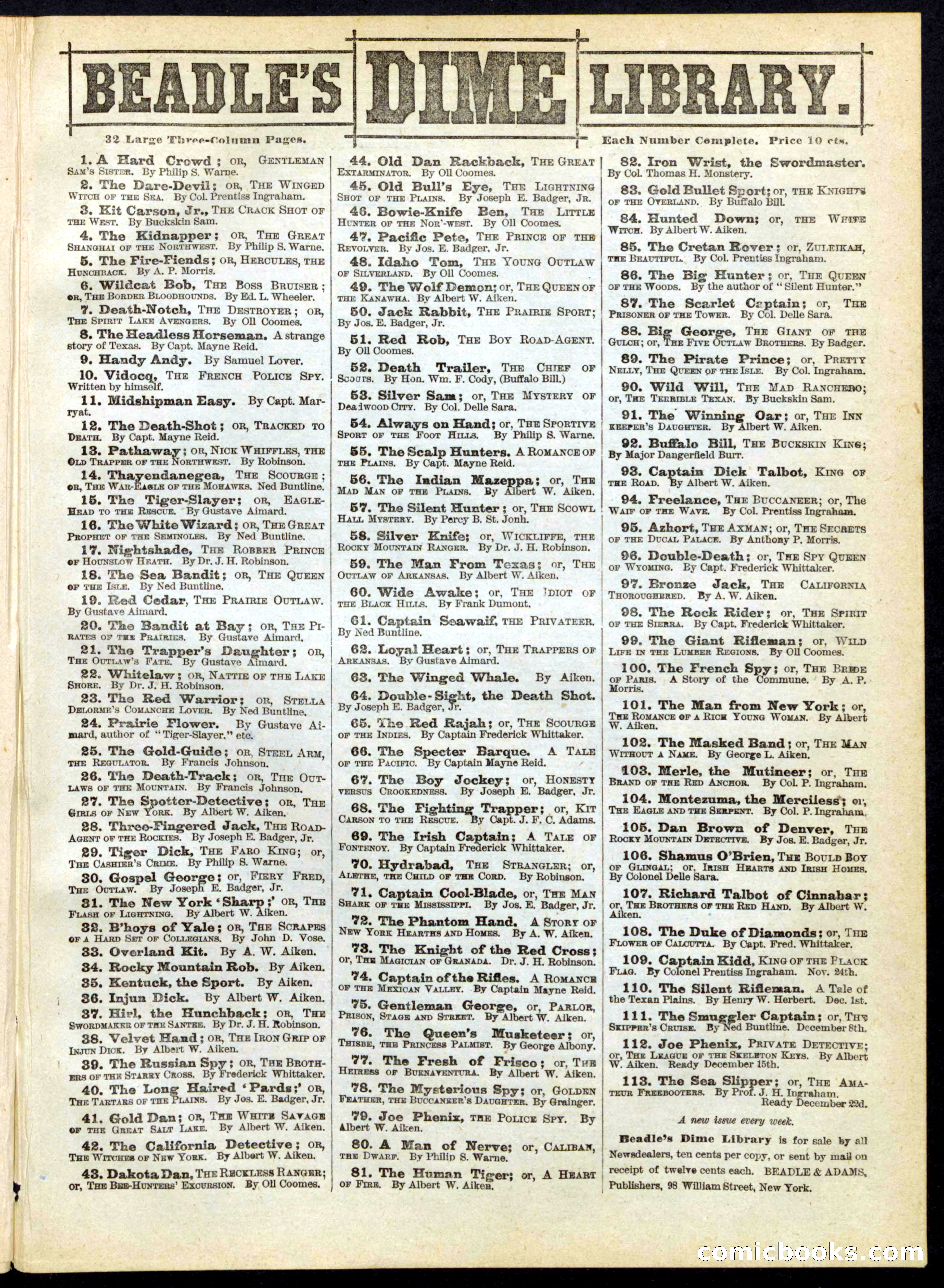 Beadle's Half Dime Library No. 173 — page 15 of 16