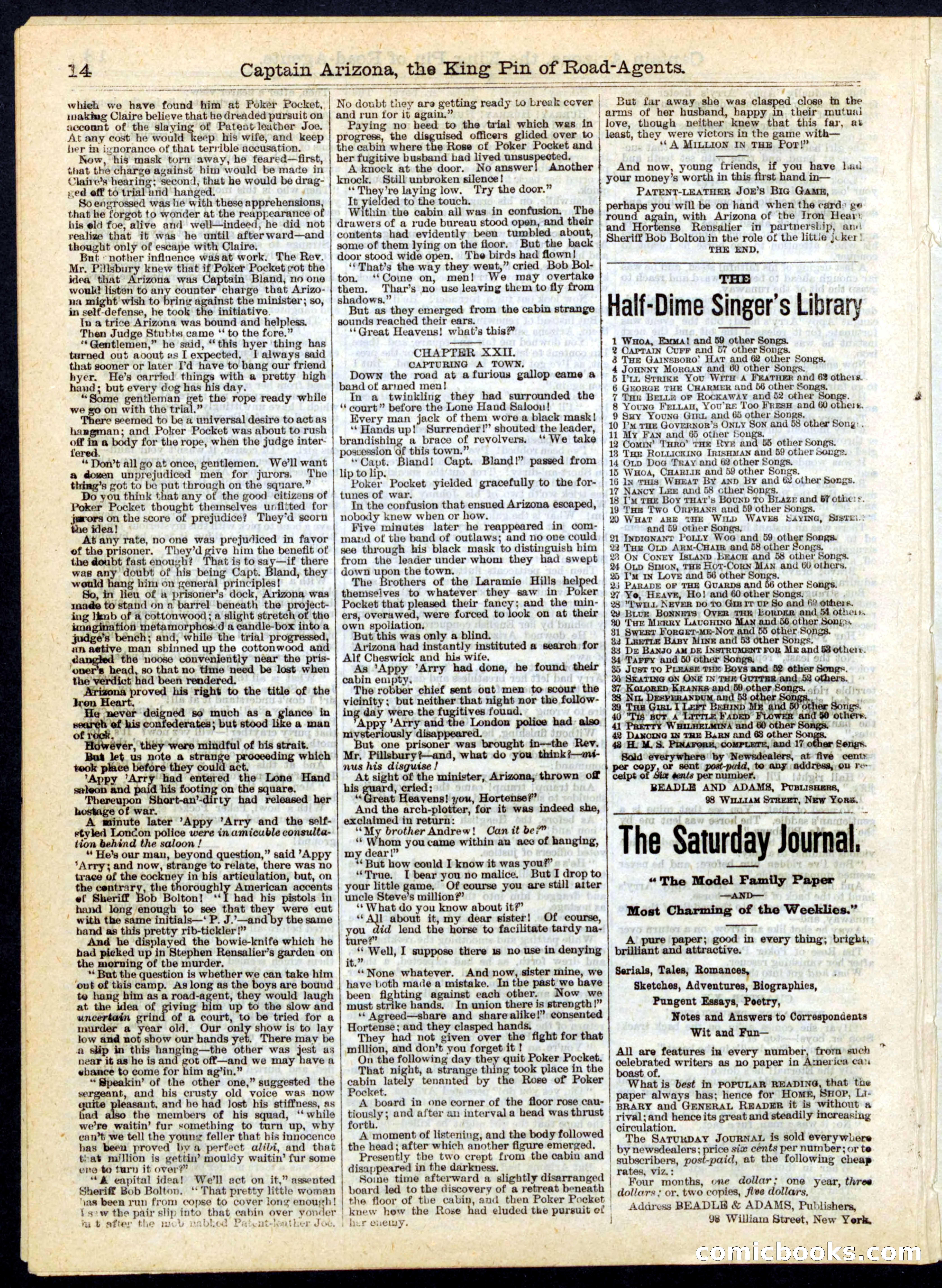 Beadle's Half Dime Library, No. 175 — page 14 of 16