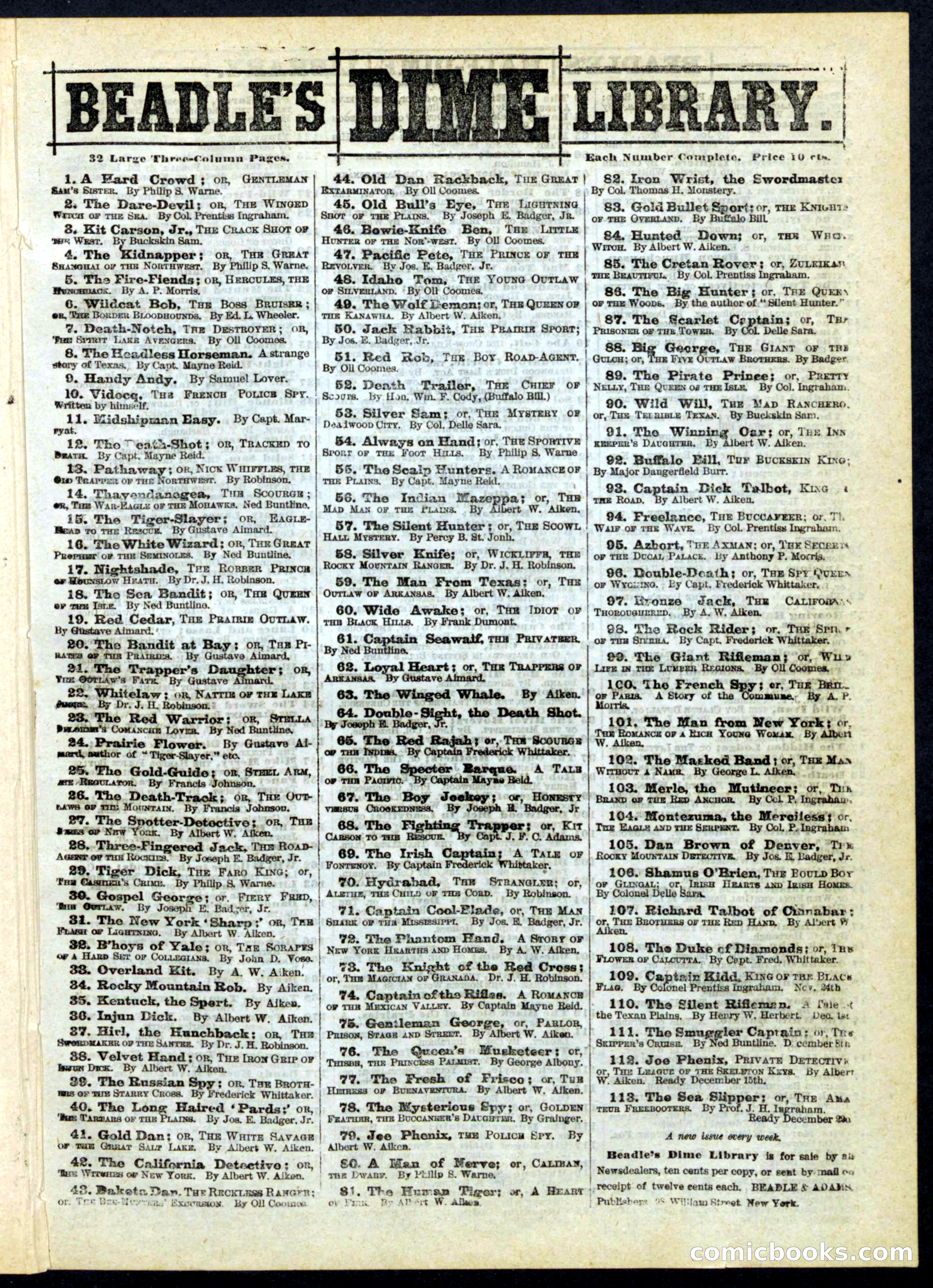 Beadle's Half Dime Library, No. 175 — page 15 of 16