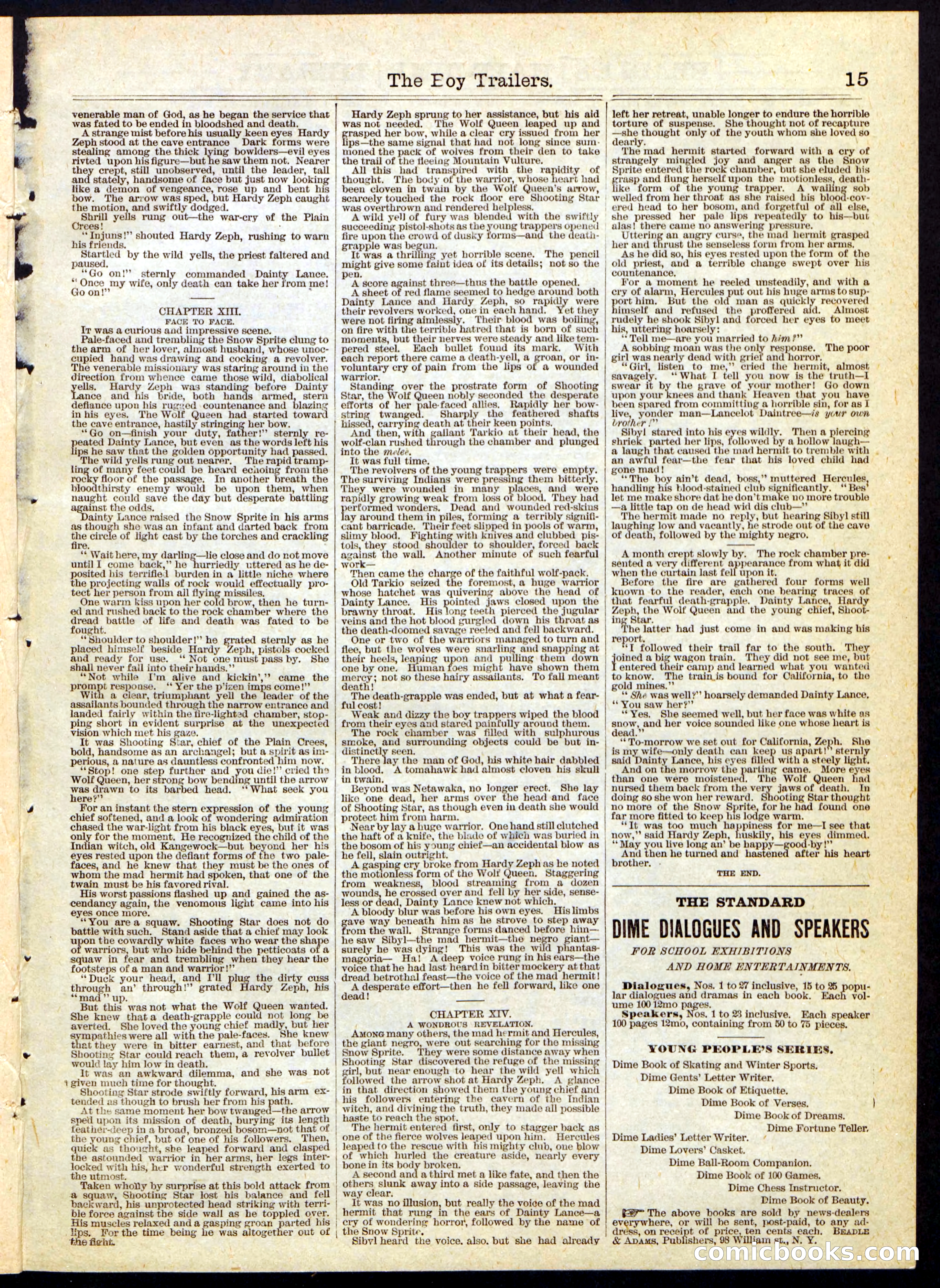Beadle's Half Dime Library No. 184 — page 15 of 16
