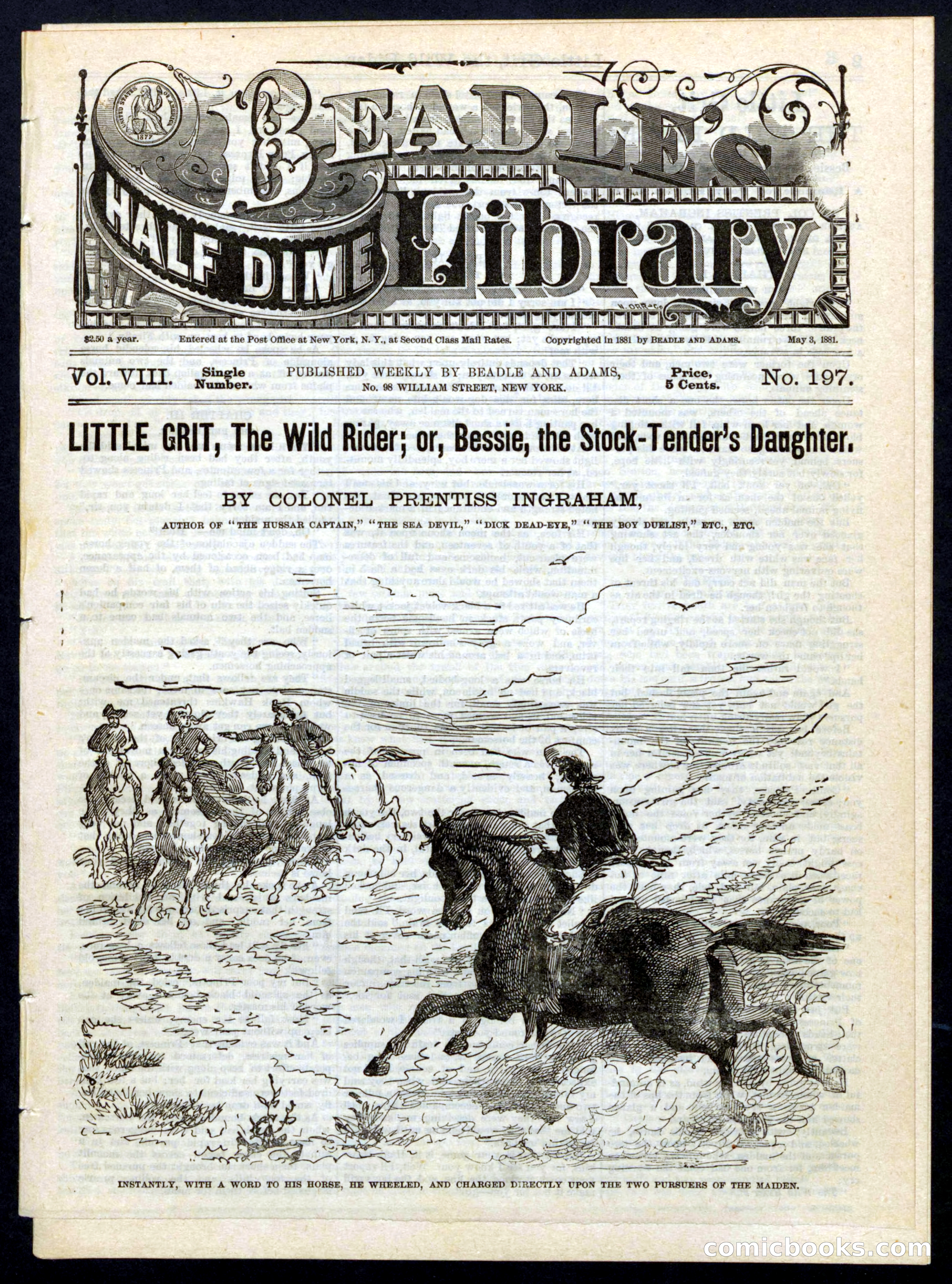 Beadle's Half Dime Library No. 197 — page 1 of 16