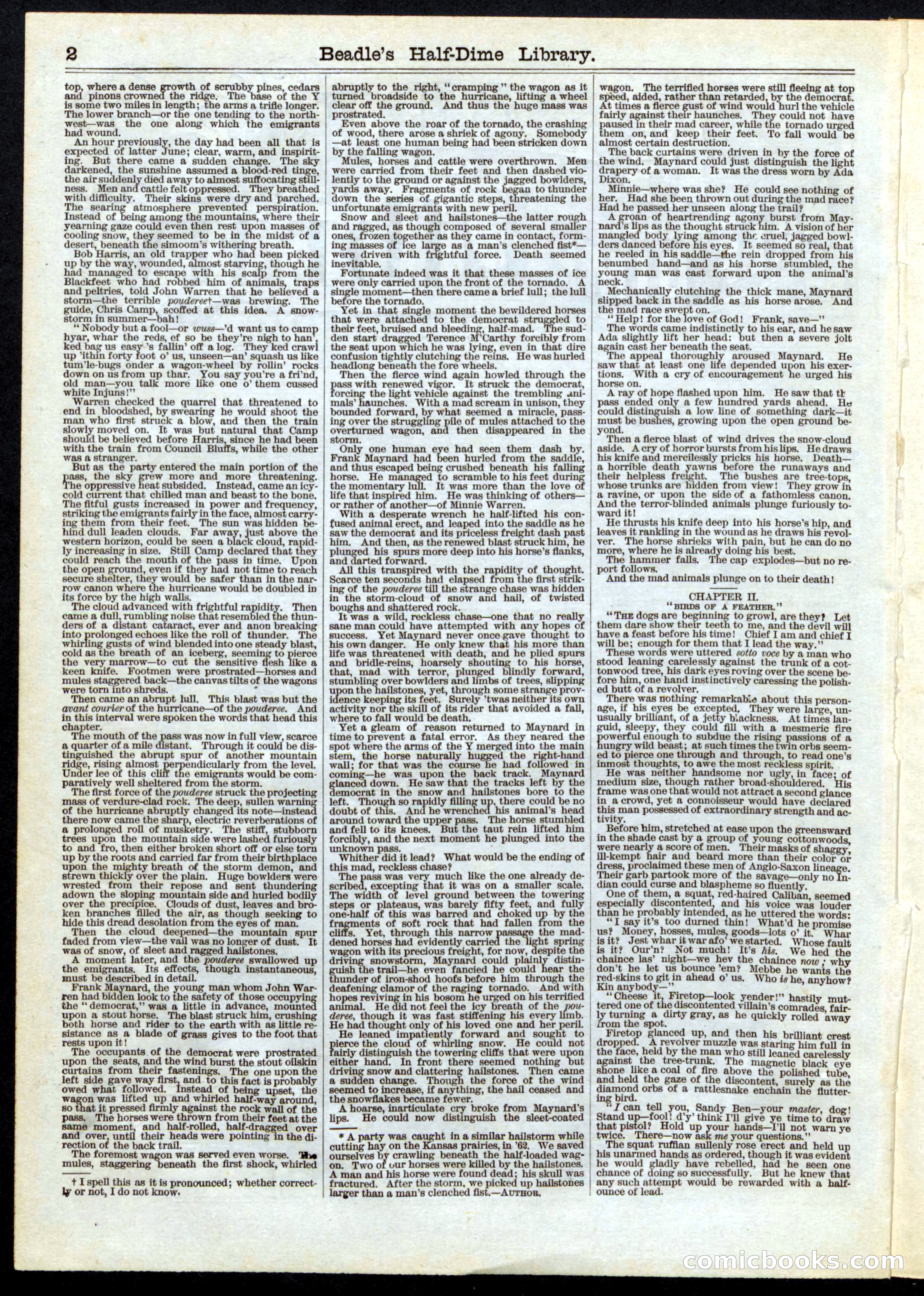 Beadle's Half Dime Library, Vol. 1, No. 2 — page 2 of 16
