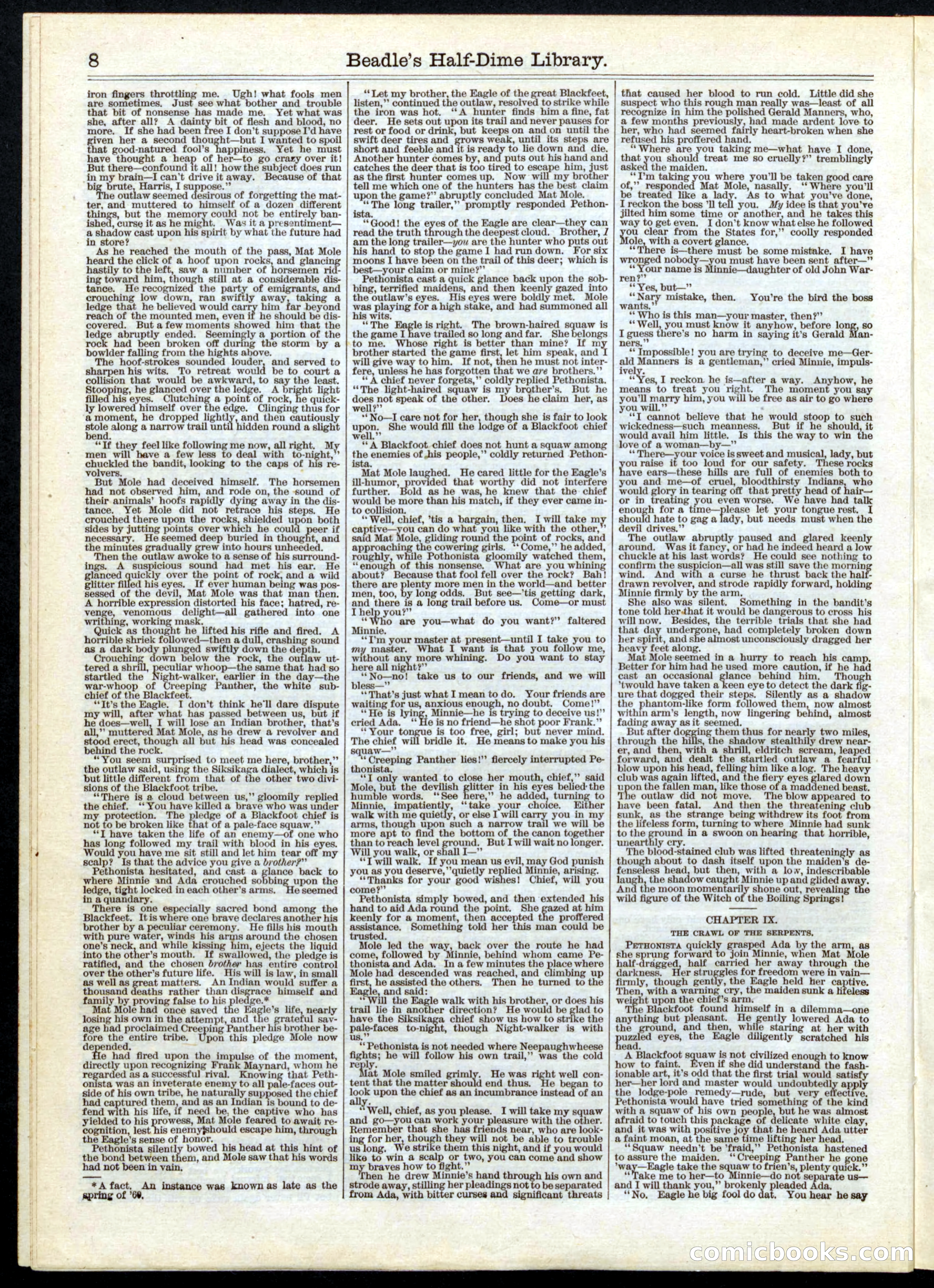 Beadle's Half Dime Library, Vol. 1, No. 2 — page 8 of 16