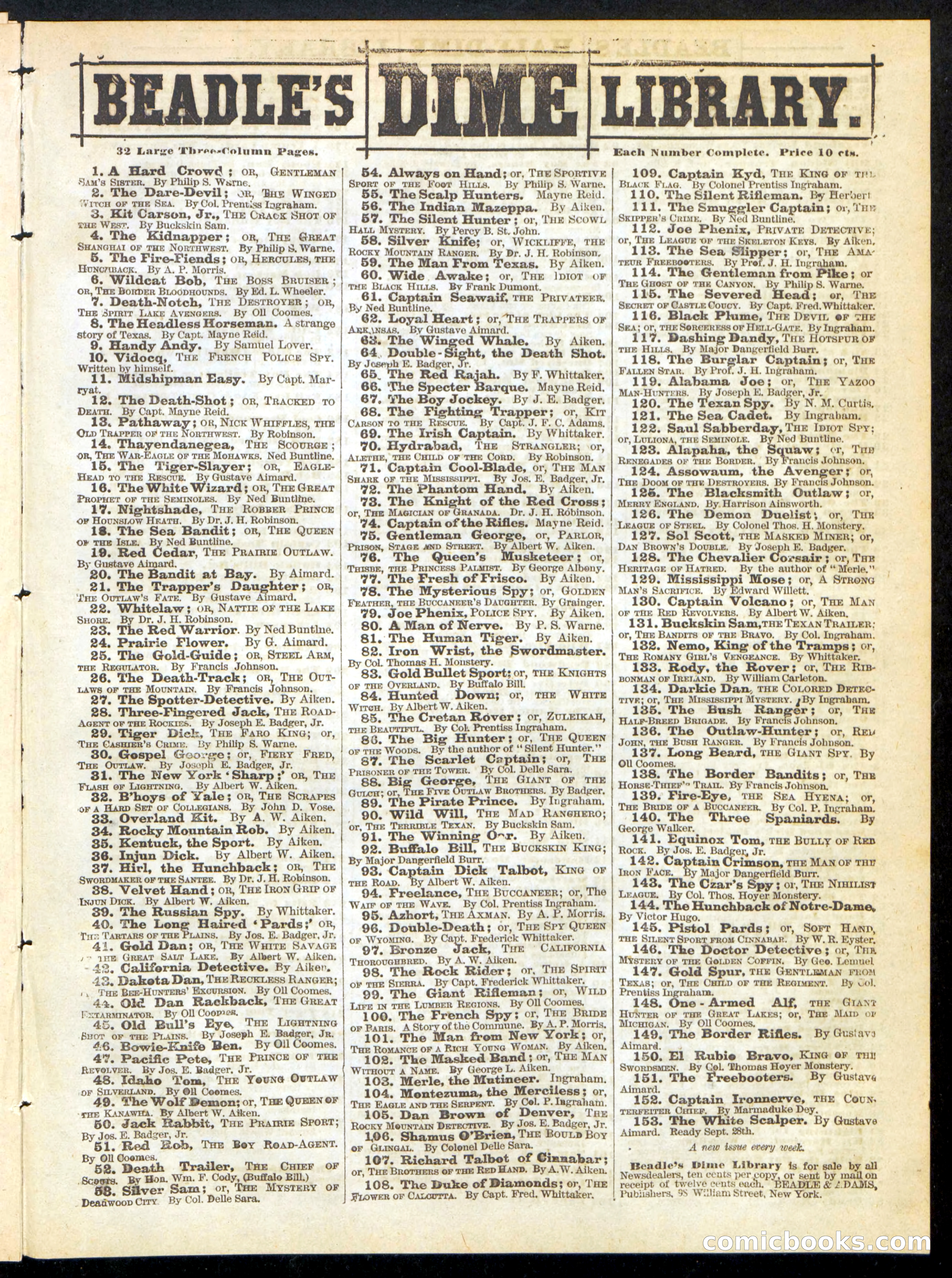 Beadle's Half Dime Library, No. 222 — page 15 of 16