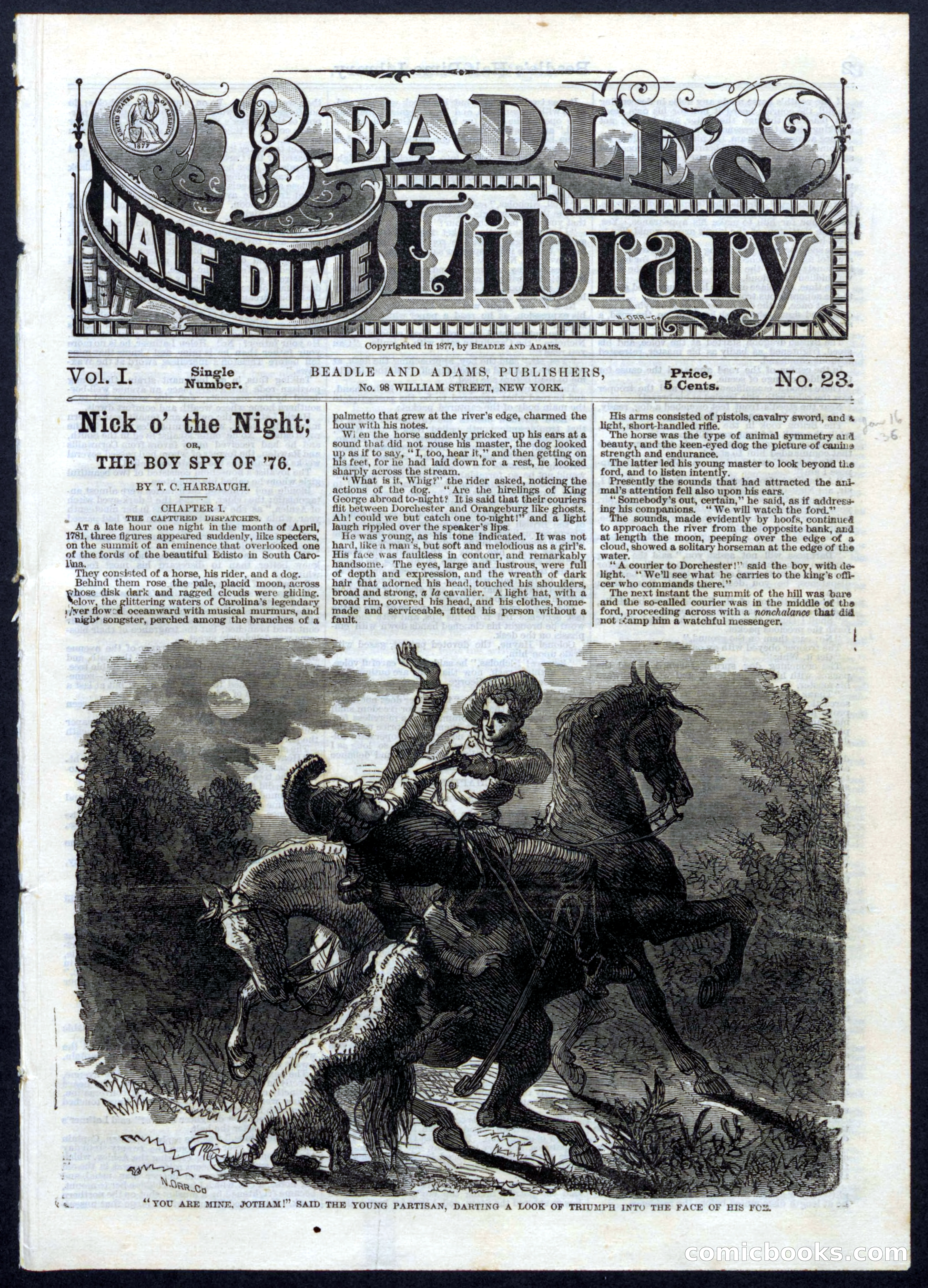Beadle's Half Dime Library, No. 23 — page 1 of 16