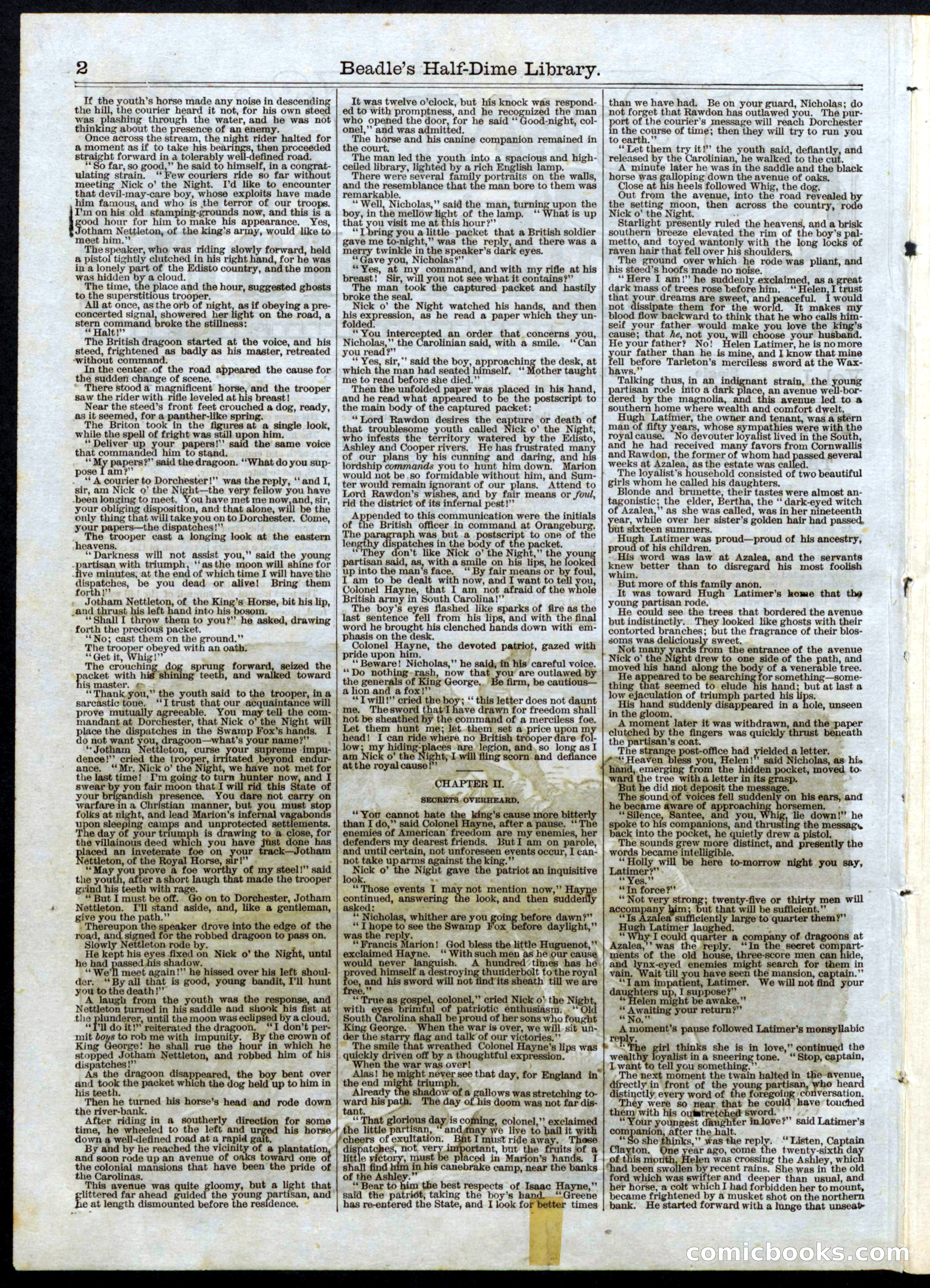 Beadle's Half Dime Library, No. 23 — page 2 of 16
