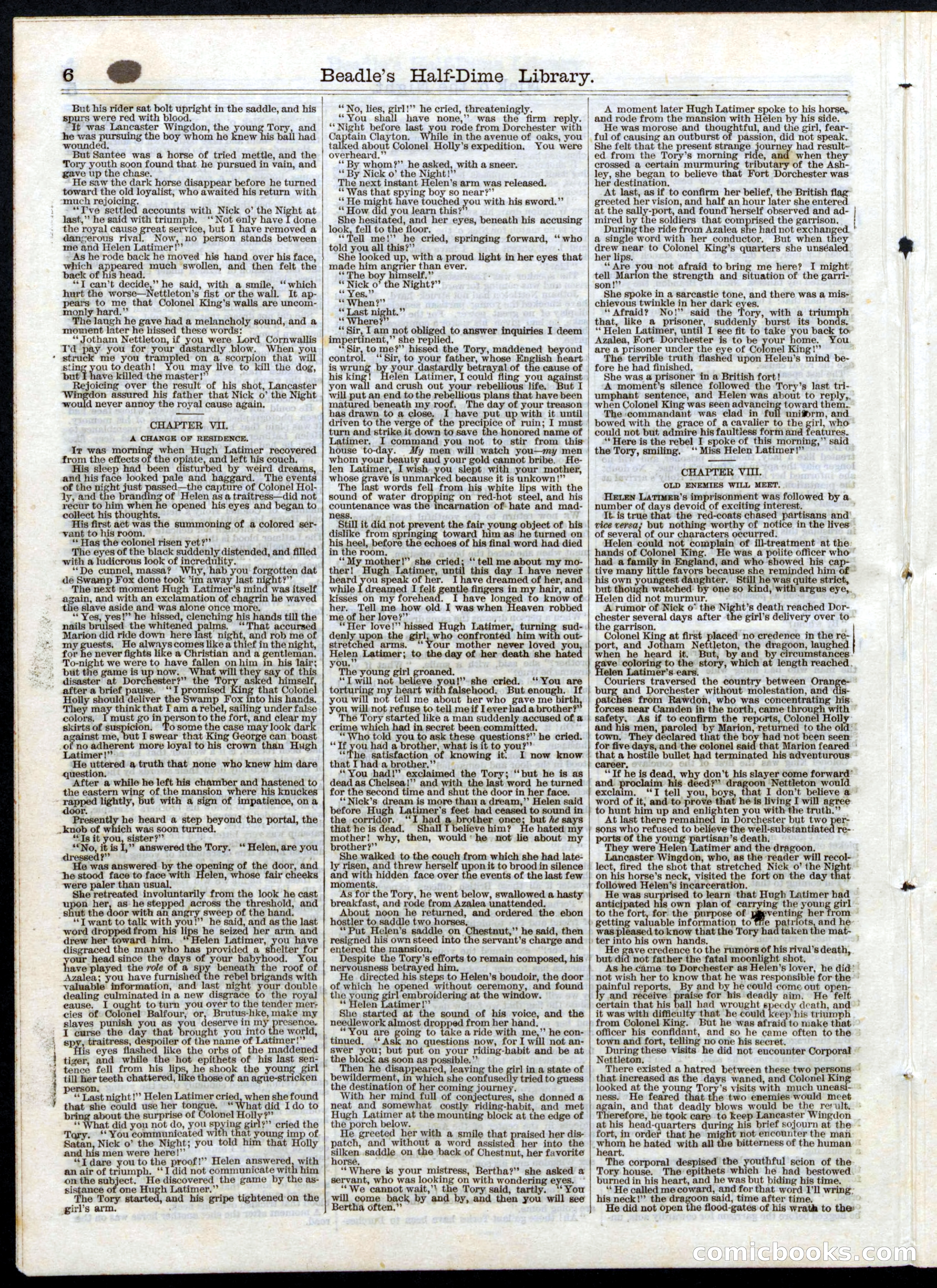 Beadle's Half Dime Library, No. 23 — page 6 of 16