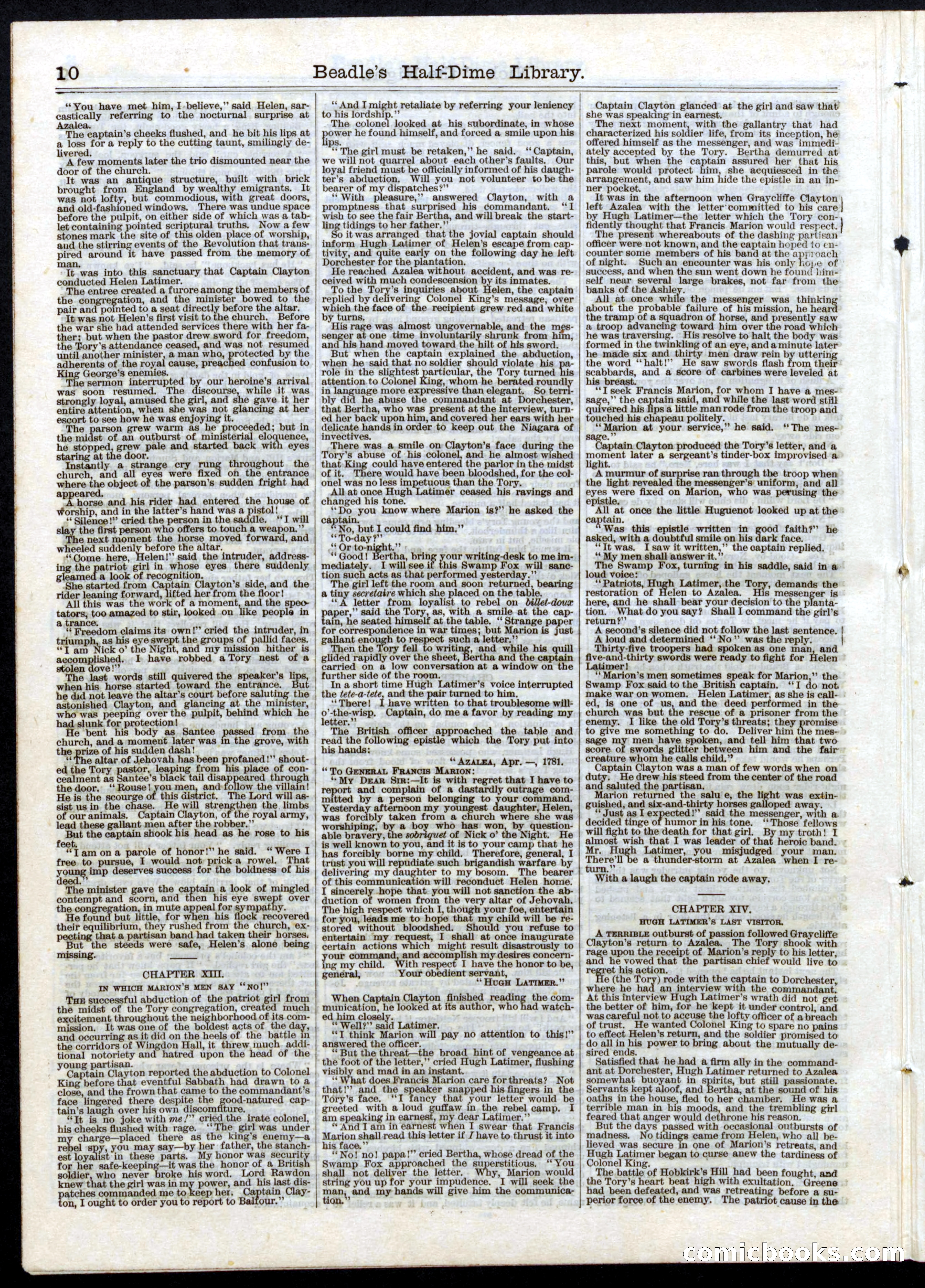Beadle's Half Dime Library, No. 23 — page 10 of 16