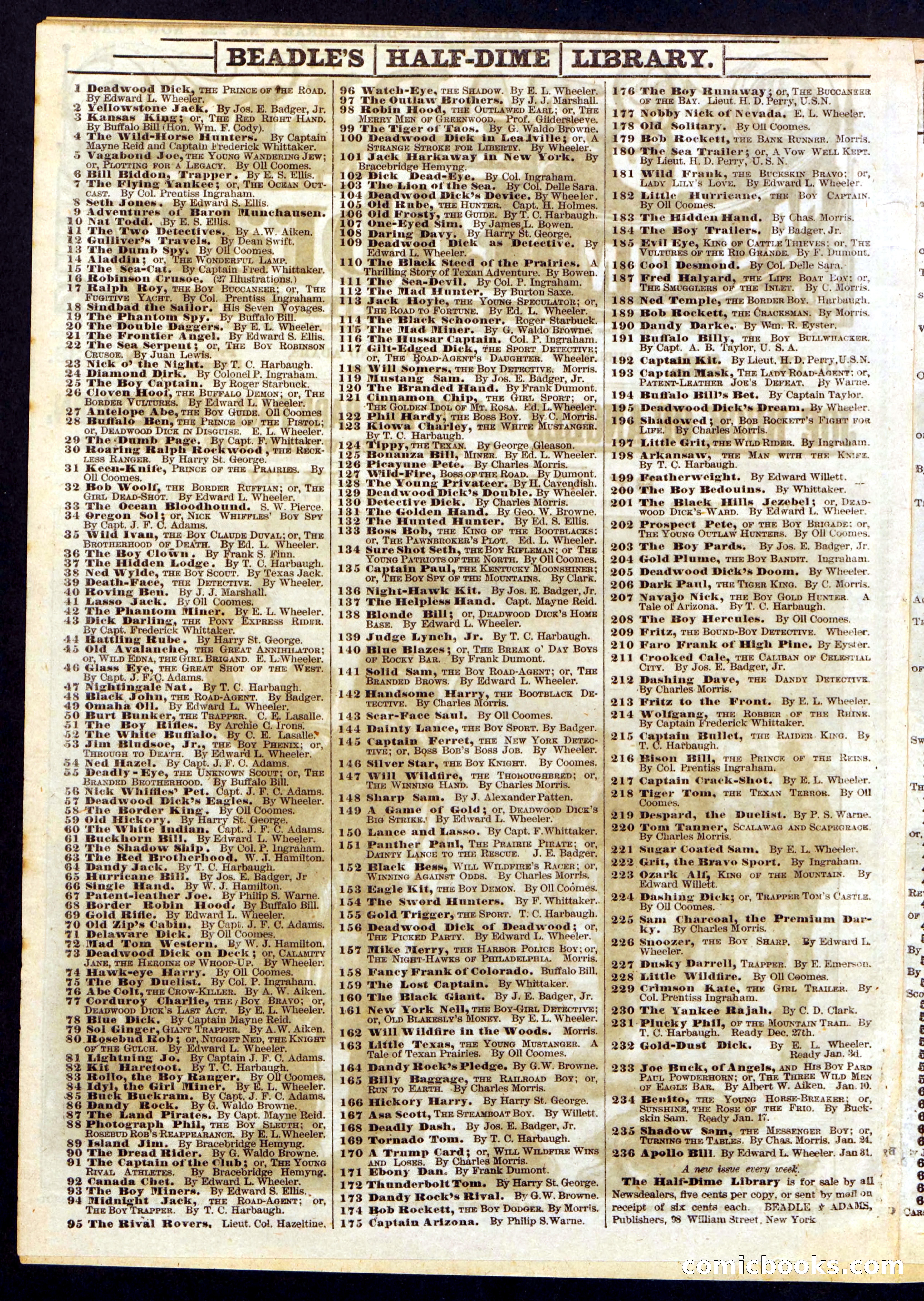Beadle's Half Dime Library, No. 234 — page 18 of 20