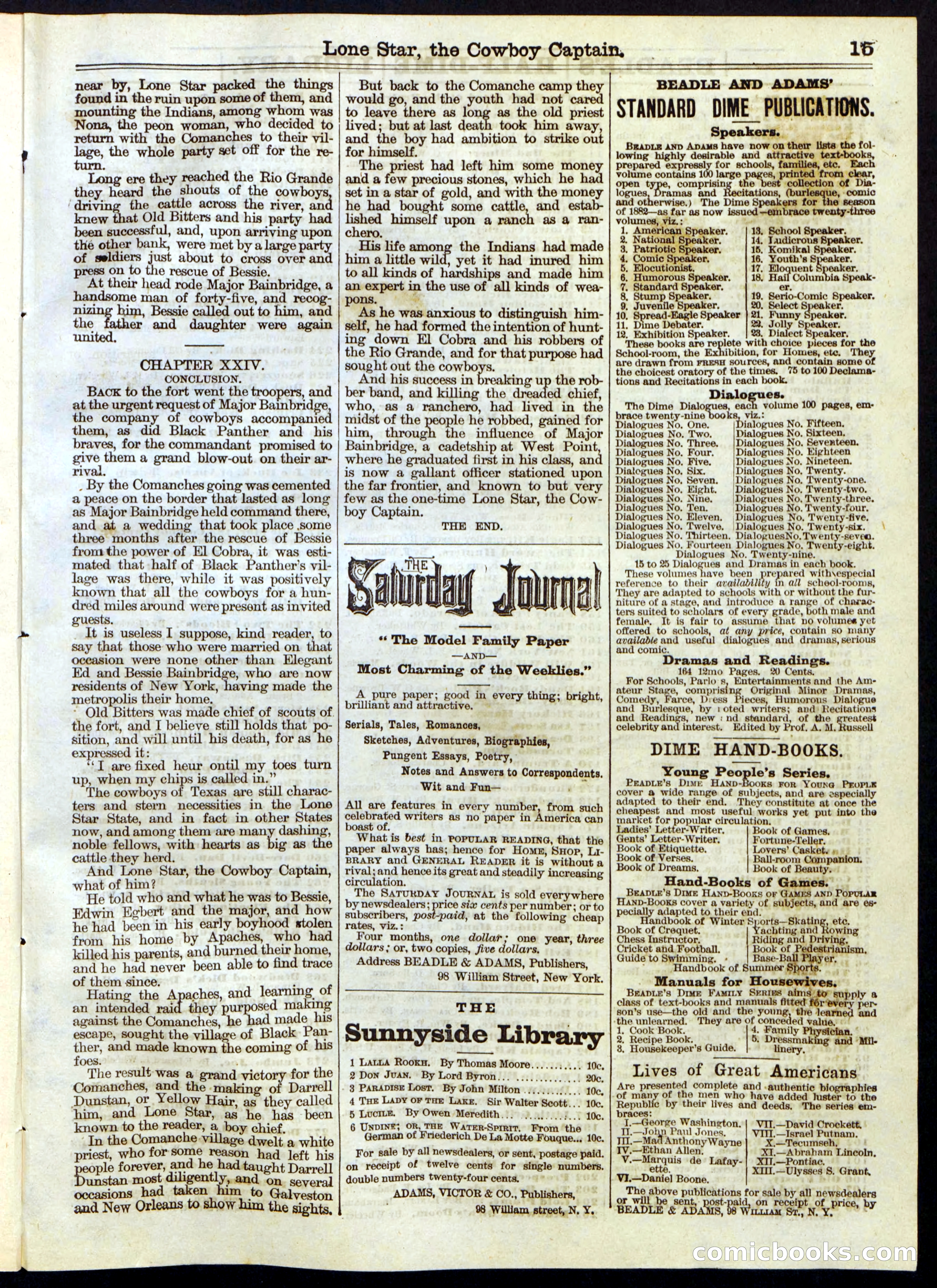 Beadle's Half Dime Library, No. 237 — page 15 of 16