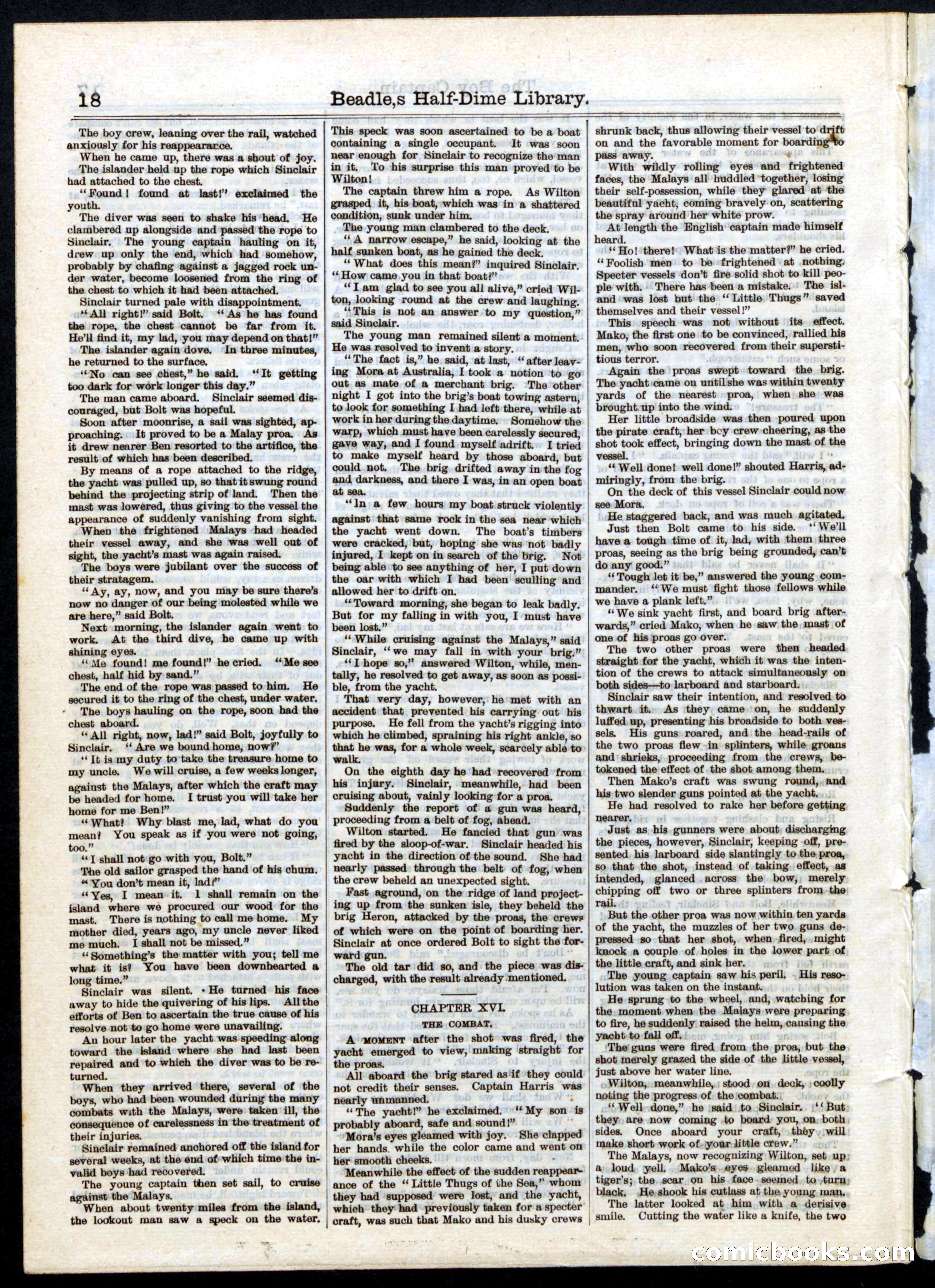 Beadle's Half Dime Library, No. 25 — page 18 of 20