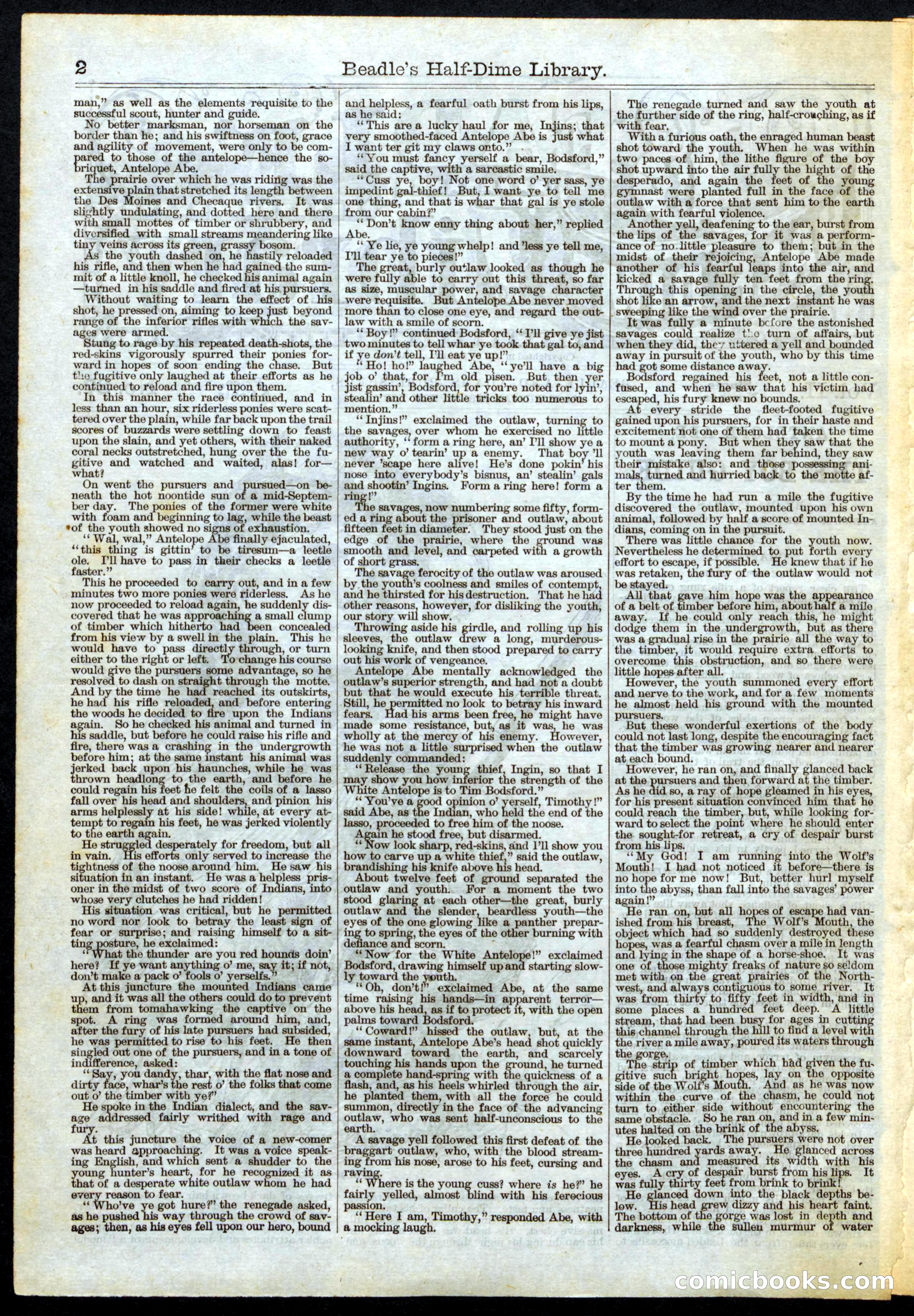 Beadle's Half Dime Library, No. 27 — page 2 of 16