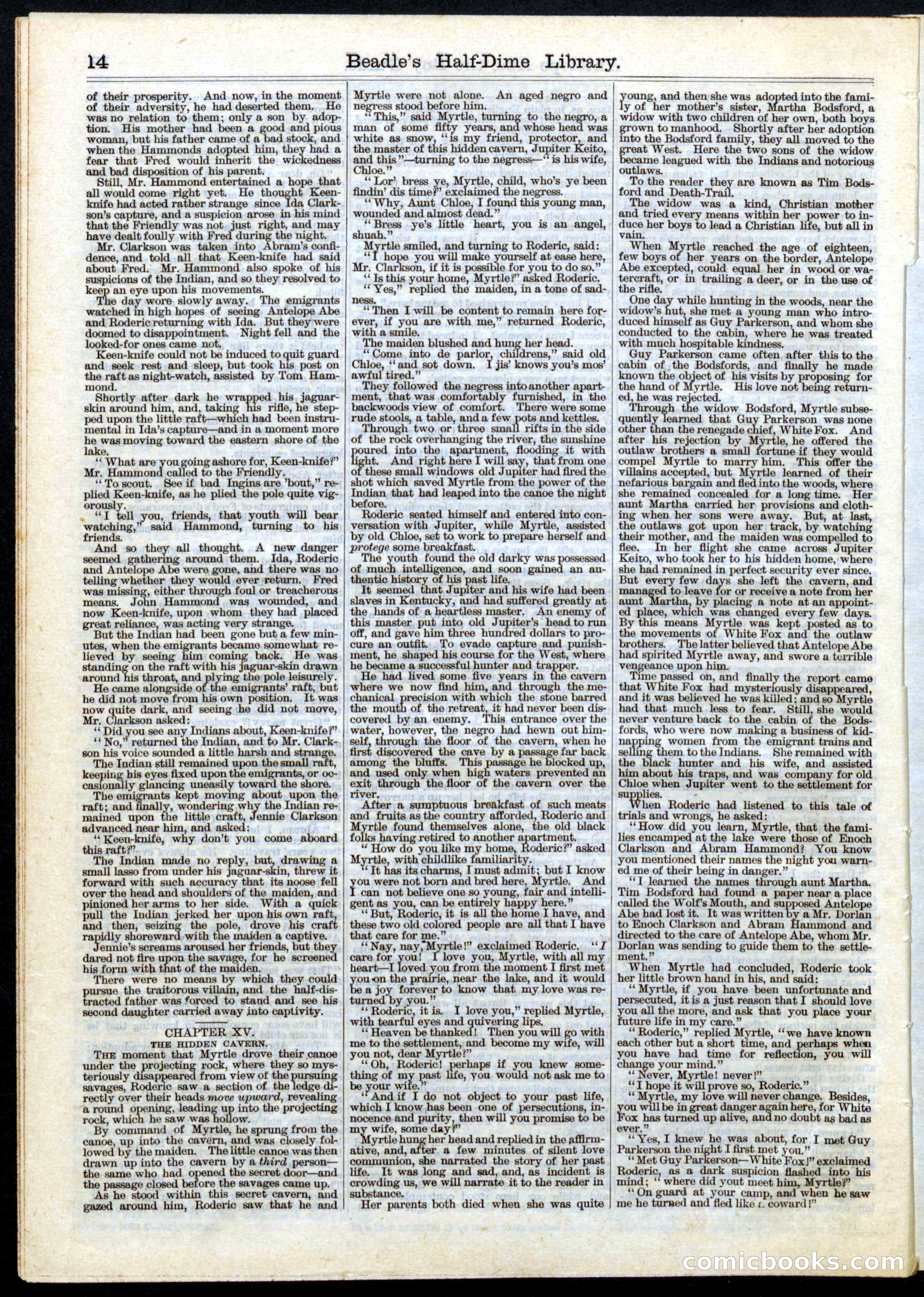 Beadle's Half Dime Library, No. 27 — page 14 of 16