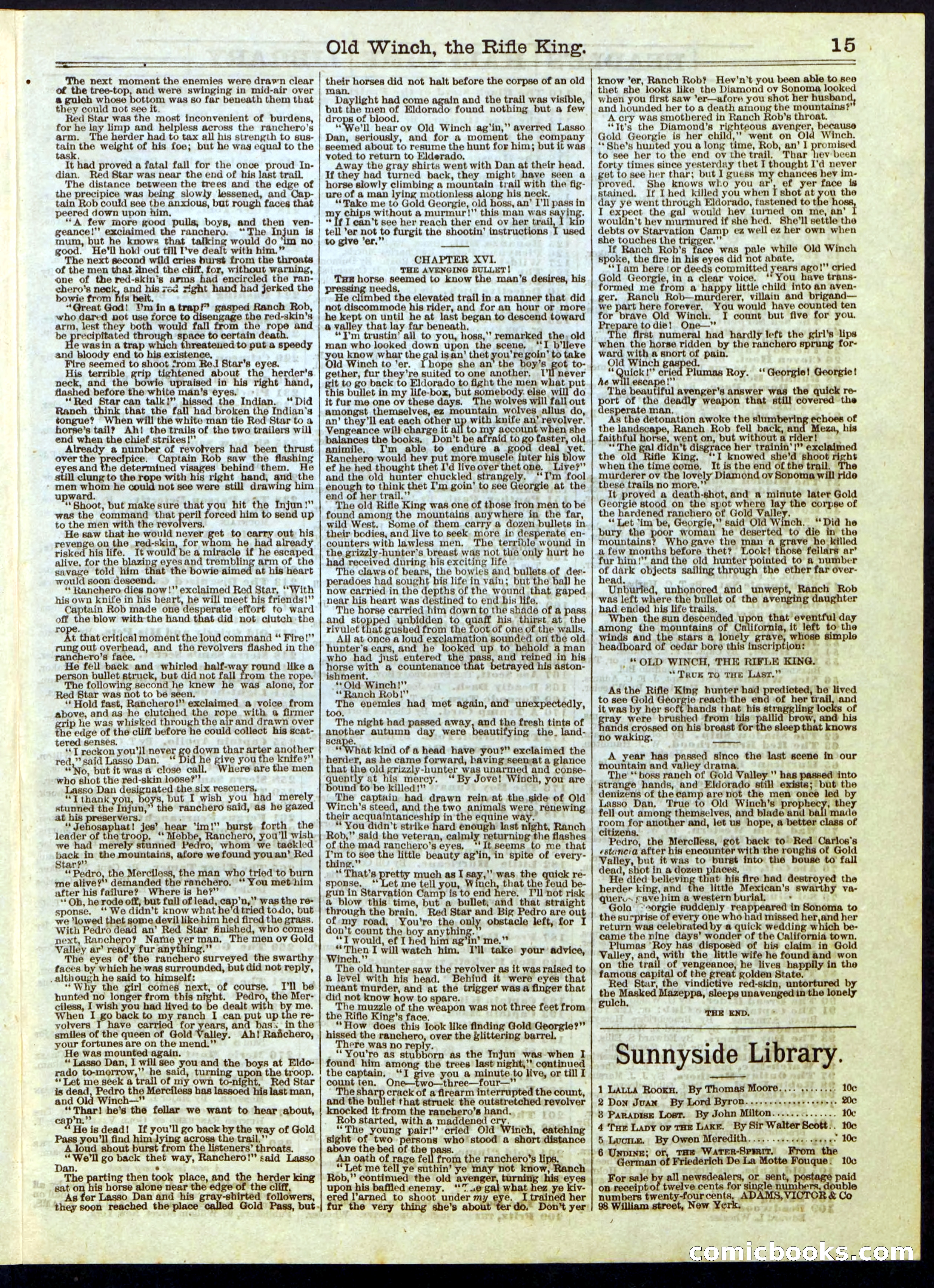 Beadle's Half Dime Library, No. 279 — page 15 of 16