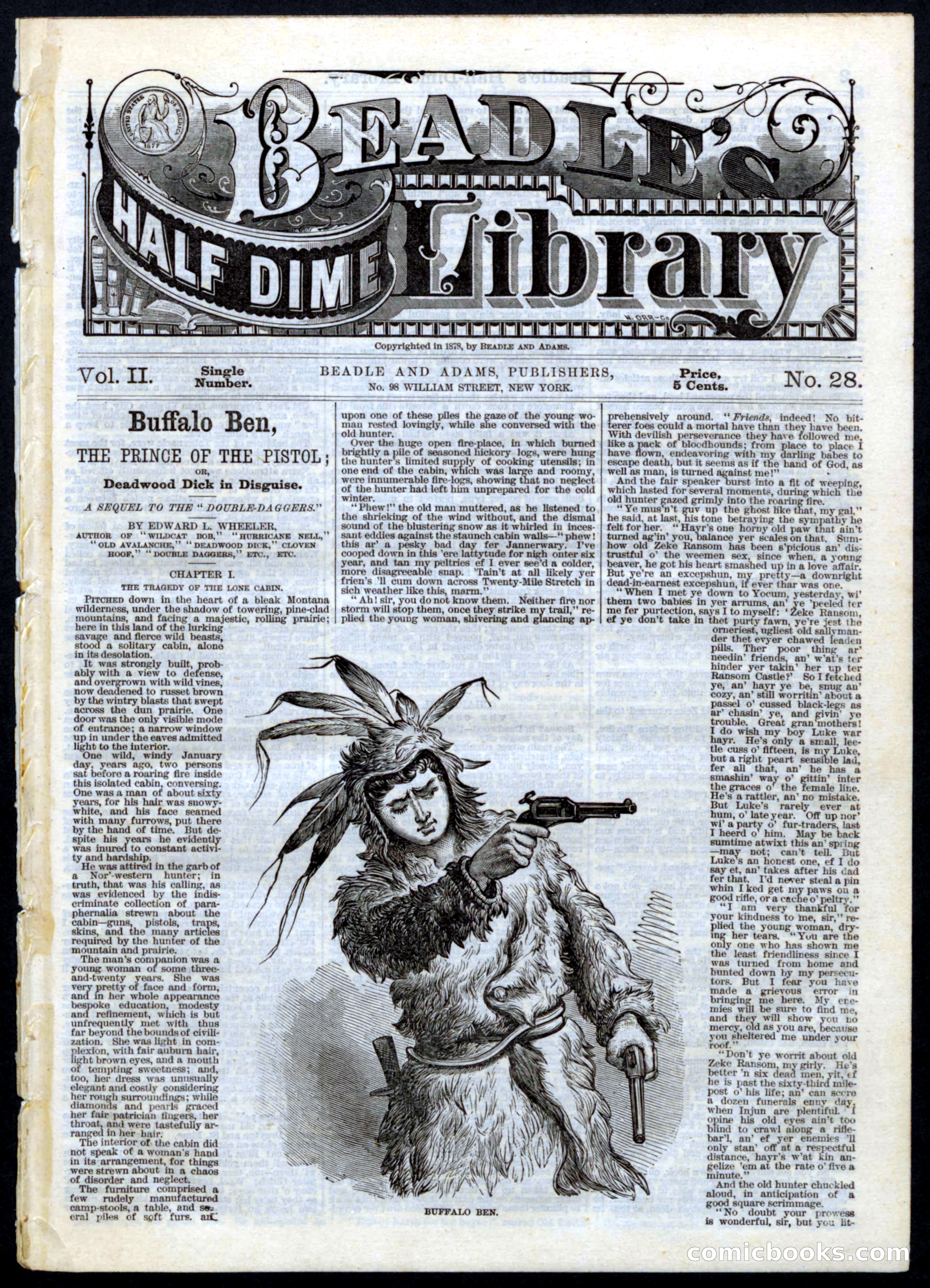 Beadle's Half Dime Library No. 28 — page 1 of 16
