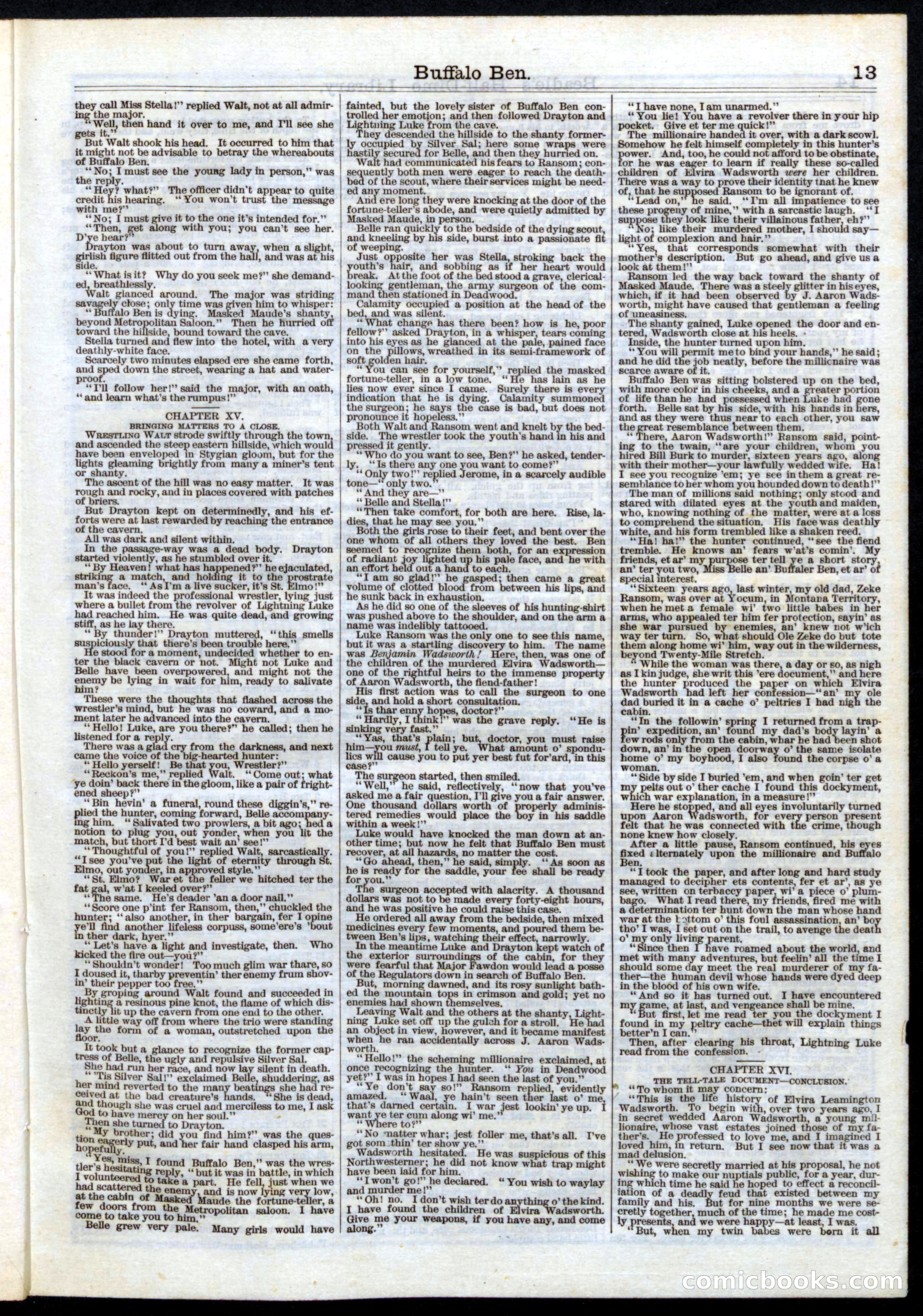 Beadle's Half Dime Library No. 28 — page 13 of 16